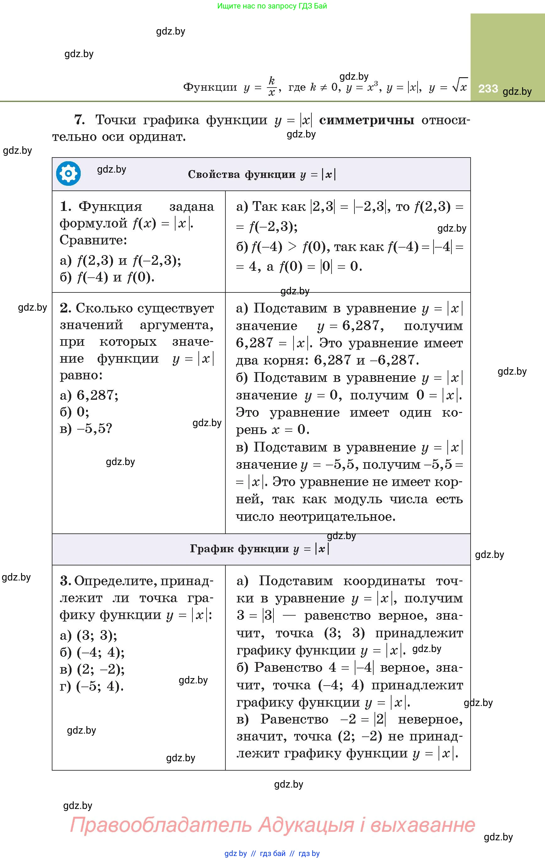 Алгебра, 8 класс Учебник, авторы: Арефьева Ирина Глебовна, Пирютко Ольга Николаевна, издательство Адукацыя i выхаванне, Минск, 2024, бирюзового цвета, страница 233