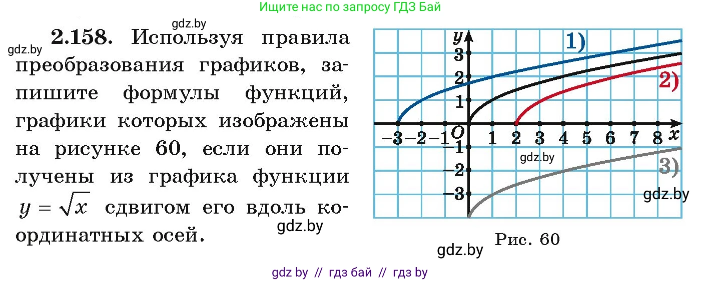 Алгебра, 9 класс Учебник, авторы: Арефьева Ирина Глебовна, Пирютко Ольга Николаевна, издательство Народная асвета, Минск, 2019, голубого цвета, страница 129, номер 2.158, Условие