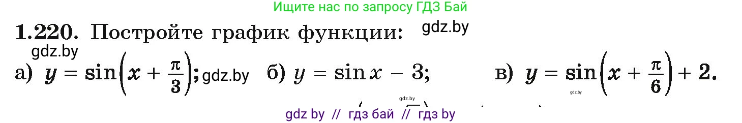 Алгебра, 10 класс Учебник, авторы: Арефьева Ирина Глебовна, Пирютко Ольга Николаевна, издательство Народная асвета, Минск, 2019, голубого цвета, страница 73, номер 1.220, Условие