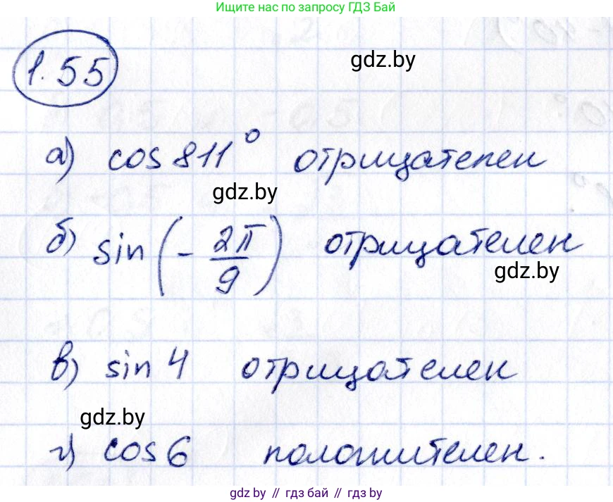 Алгебра, 10 класс Учебник, авторы: Арефьева Ирина Глебовна, Пирютко Ольга Николаевна, издательство Народная асвета, Минск, 2019, голубого цвета, страница 29, номер 1.55, Решение