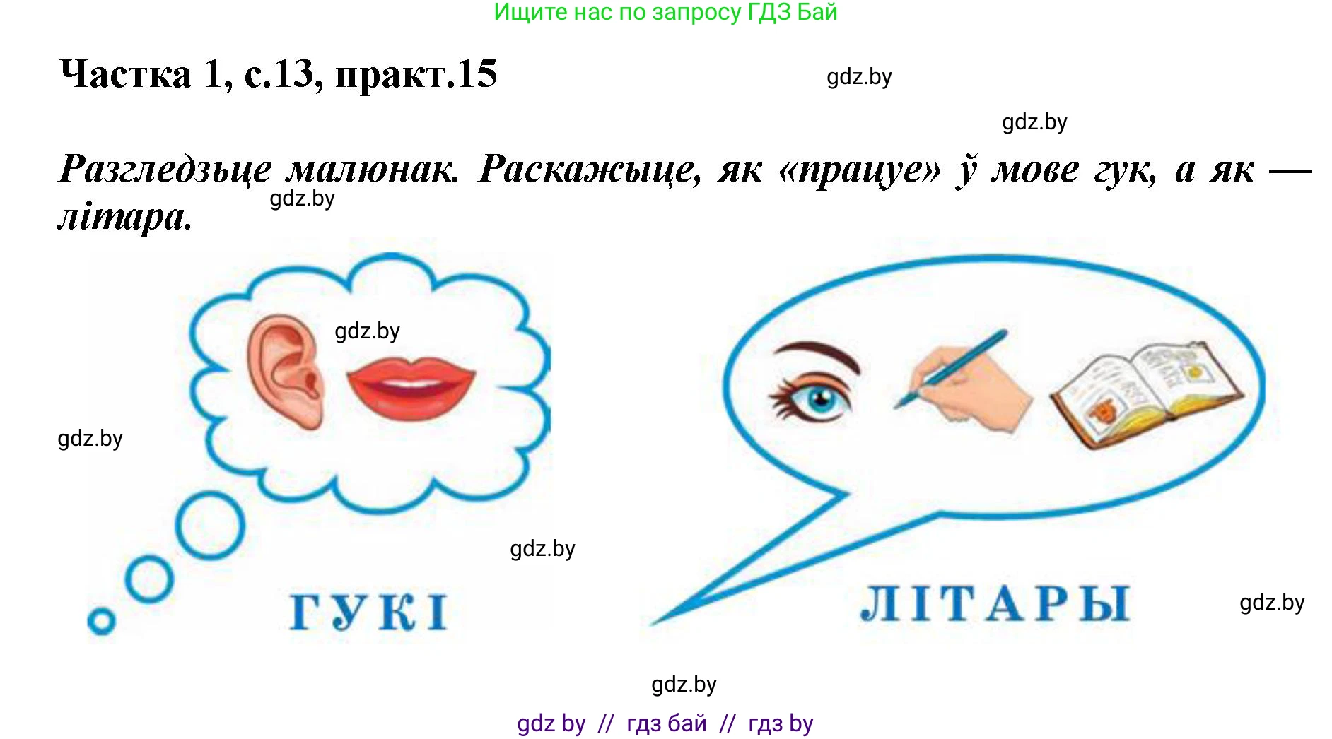 Белорусский язык (Беларуская мова), 2 класс Учебник, автор: Антановіч Наталля Міхайлаўна, издательство Нацыянальны інстытут адукацыі, Минск, 2022, голубого цвета, Часть 1, страница 13, номер 15, Решение