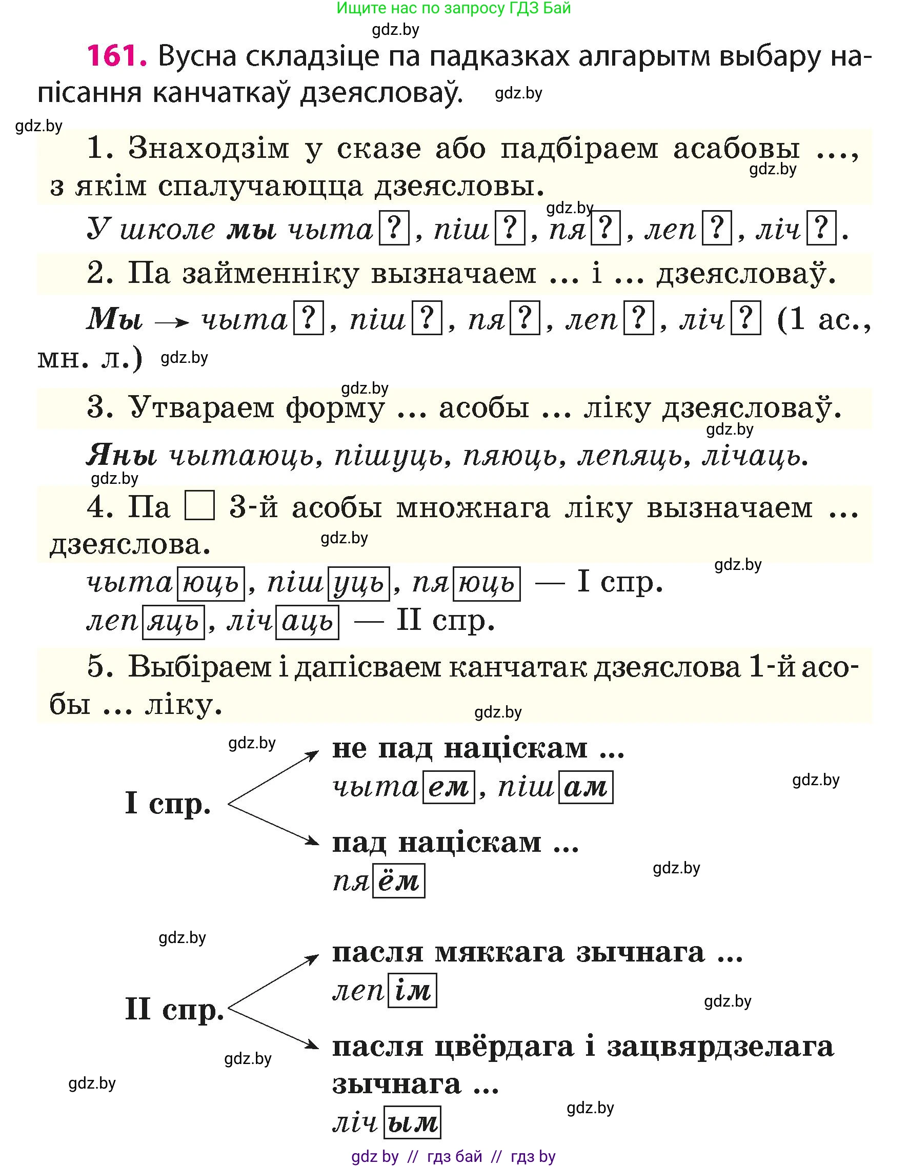 Белорусский язык (Беларуская мова), 4 класс Учебник, автор: Свірыдзенка Вольга Іванаўна, издательство Нацыянальны інстытут адукацыі, Минск, 2024, голубого цвета, Частка 2, страница 96, номер 161, Условие 2024