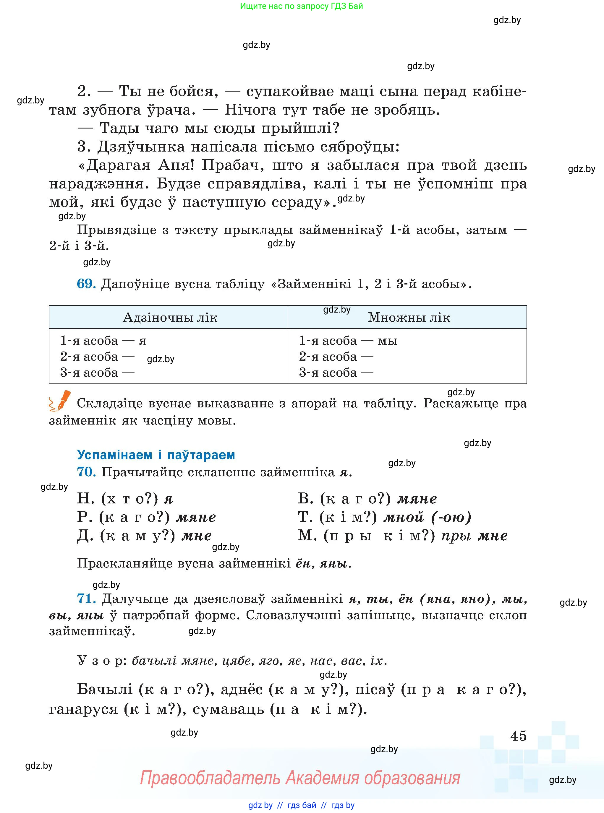Белорусский язык (Беларуская мова), 5 класс Учебник, авторы: Валочка Ганна Міхайлаўна, Зелянко Вольга Уладзіміраўна, Мартынкевіч Святлана Васільеўна, Якуба Святлана Міхайлаўна, издательство Акадэмія адукацыі, Минск, 2024, голубого цвета, Частка 1, страница 32, номер 45, Условие