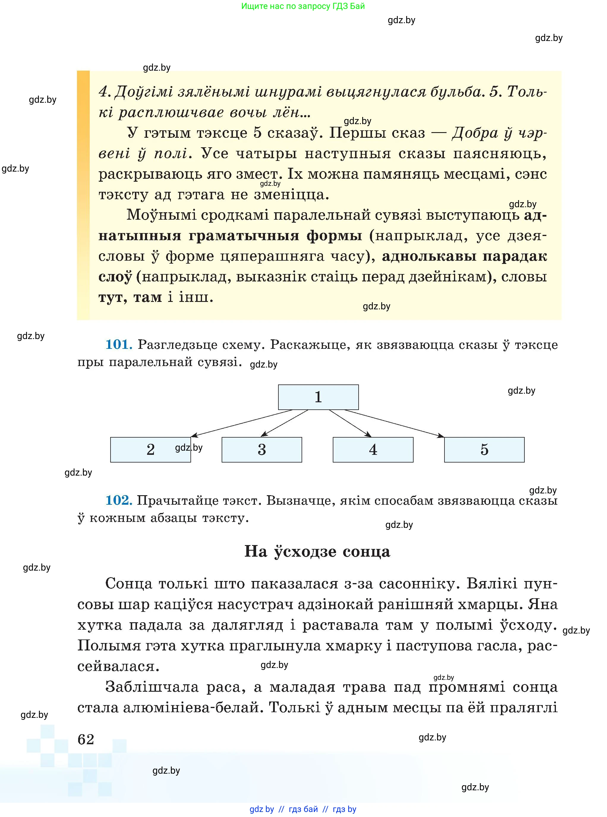 Белорусский язык (Беларуская мова), 5 класс Учебник, авторы: Валочка Ганна Міхайлаўна, Зелянко Вольга Уладзіміраўна, Мартынкевіч Святлана Васільеўна, Якуба Святлана Міхайлаўна, издательство Акадэмія адукацыі, Минск, 2024, голубого цвета, Частка 1, страница 42, номер 62, Условие