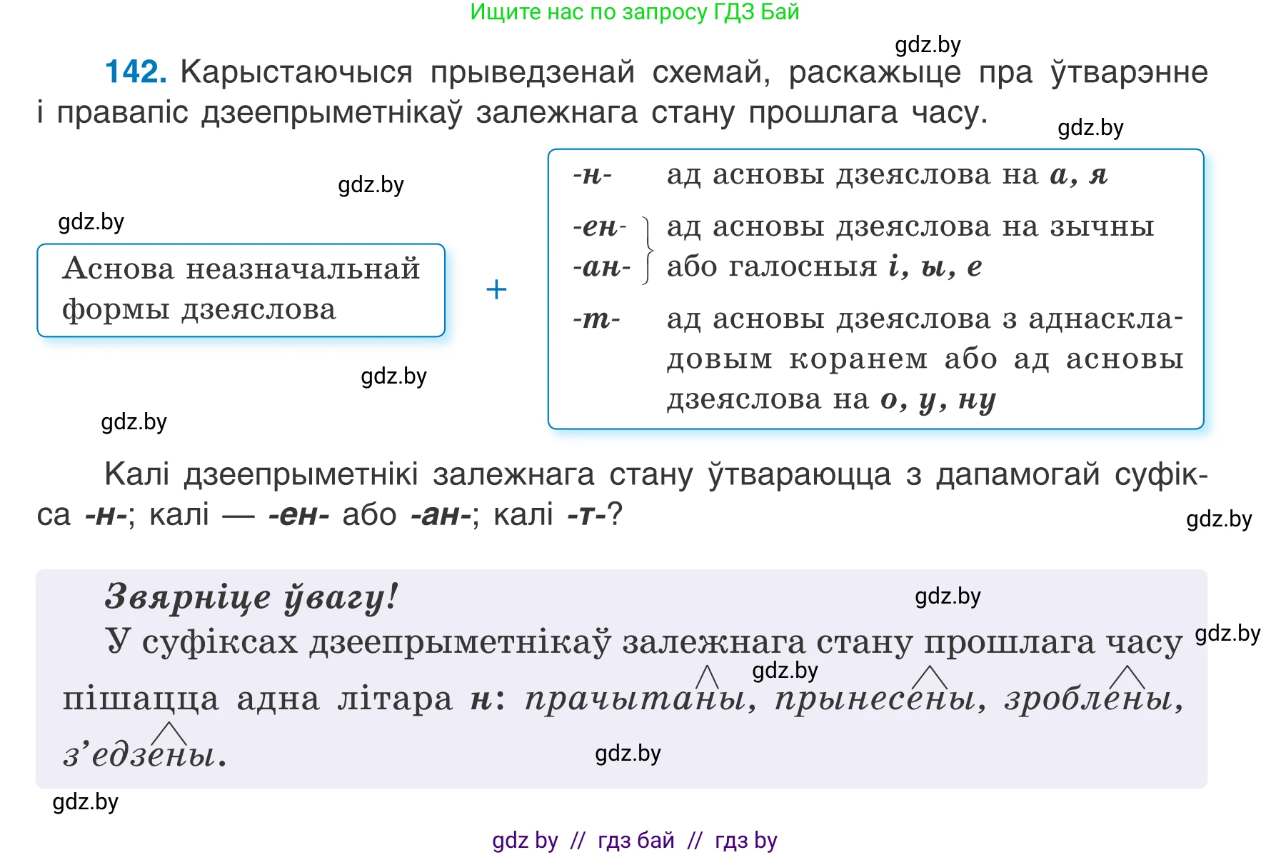 Белорусский язык (Беларуская мова), 7 класс Учебник, авторы: Валочка Ганна Міхайлаўна, Зелянко Вольга Уладзіміраўна, Язерская Святлана Анатольеўна, издательство Нацыянальны інстытут адукацыі, Минск, 2020, страница 85, номер 142, Условие