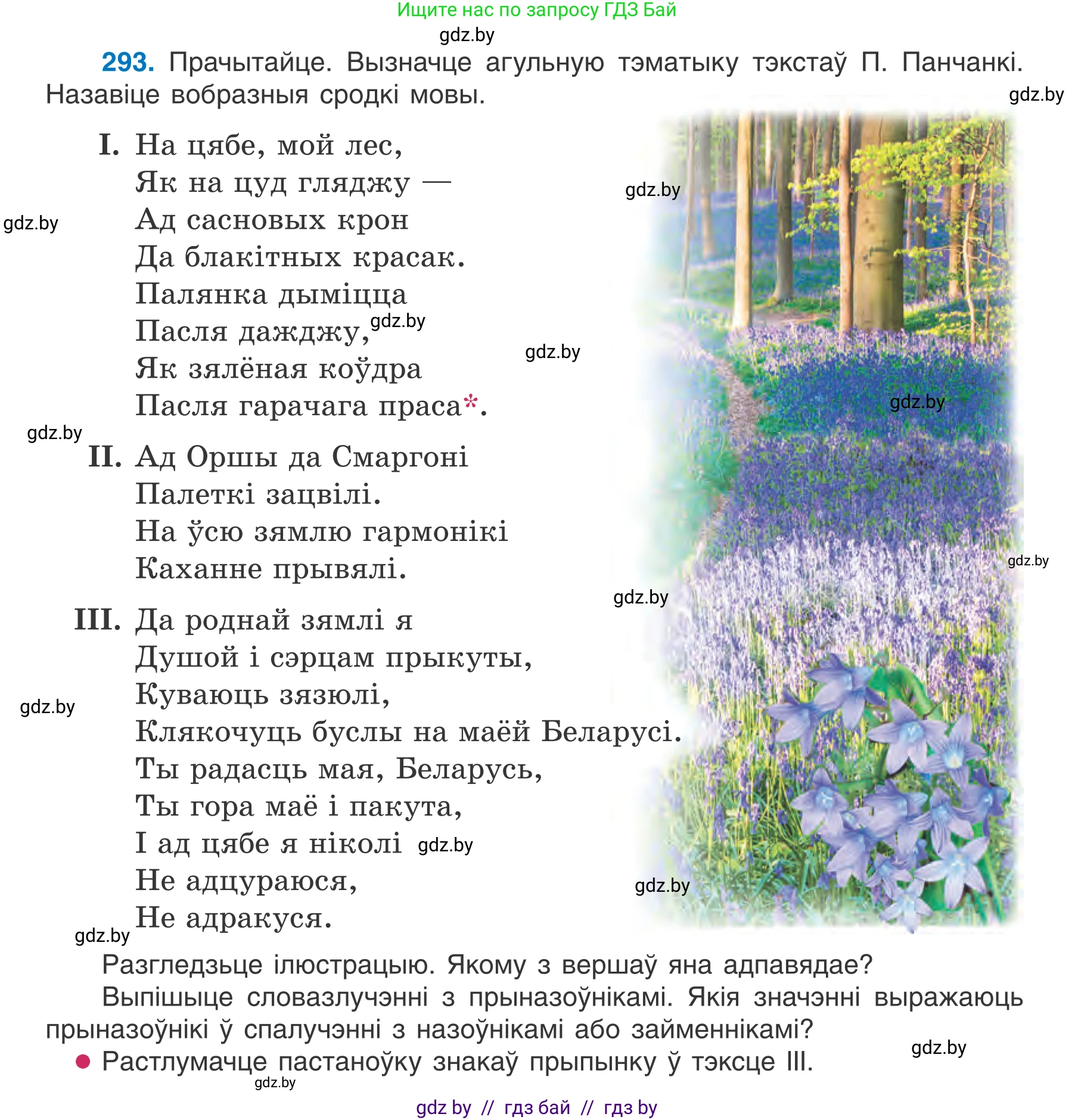 Белорусский язык (Беларуская мова), 7 класс Учебник, авторы: Валочка Ганна Міхайлаўна, Зелянко Вольга Уладзіміраўна, Язерская Святлана Анатольеўна, издательство Нацыянальны інстытут адукацыі, Минск, 2020, страница 171, номер 293, Условие