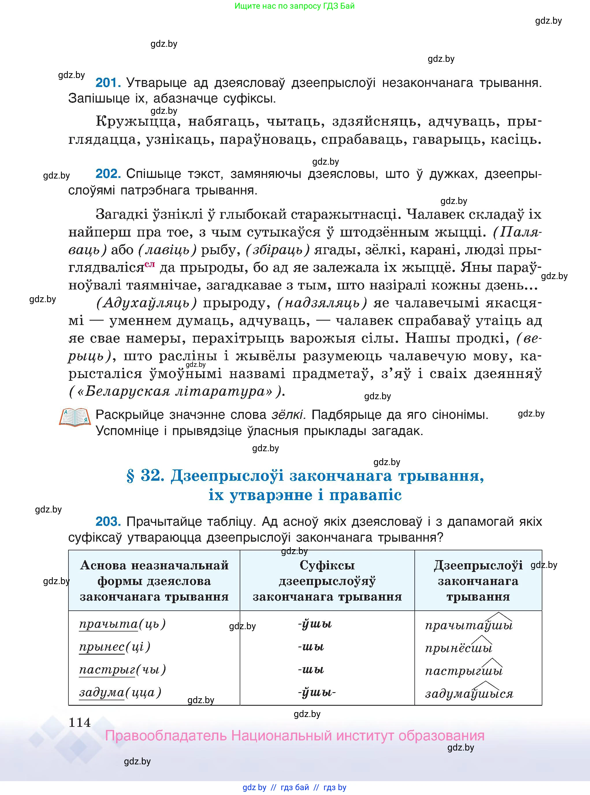 Белорусский язык (Беларуская мова), 7 класс Учебник, авторы: Валочка Ганна Міхайлаўна, Зелянко Вольга Уладзіміраўна, Язерская Святлана Анатольеўна, издательство Нацыянальны інстытут адукацыі, Минск, 2020, страница 114