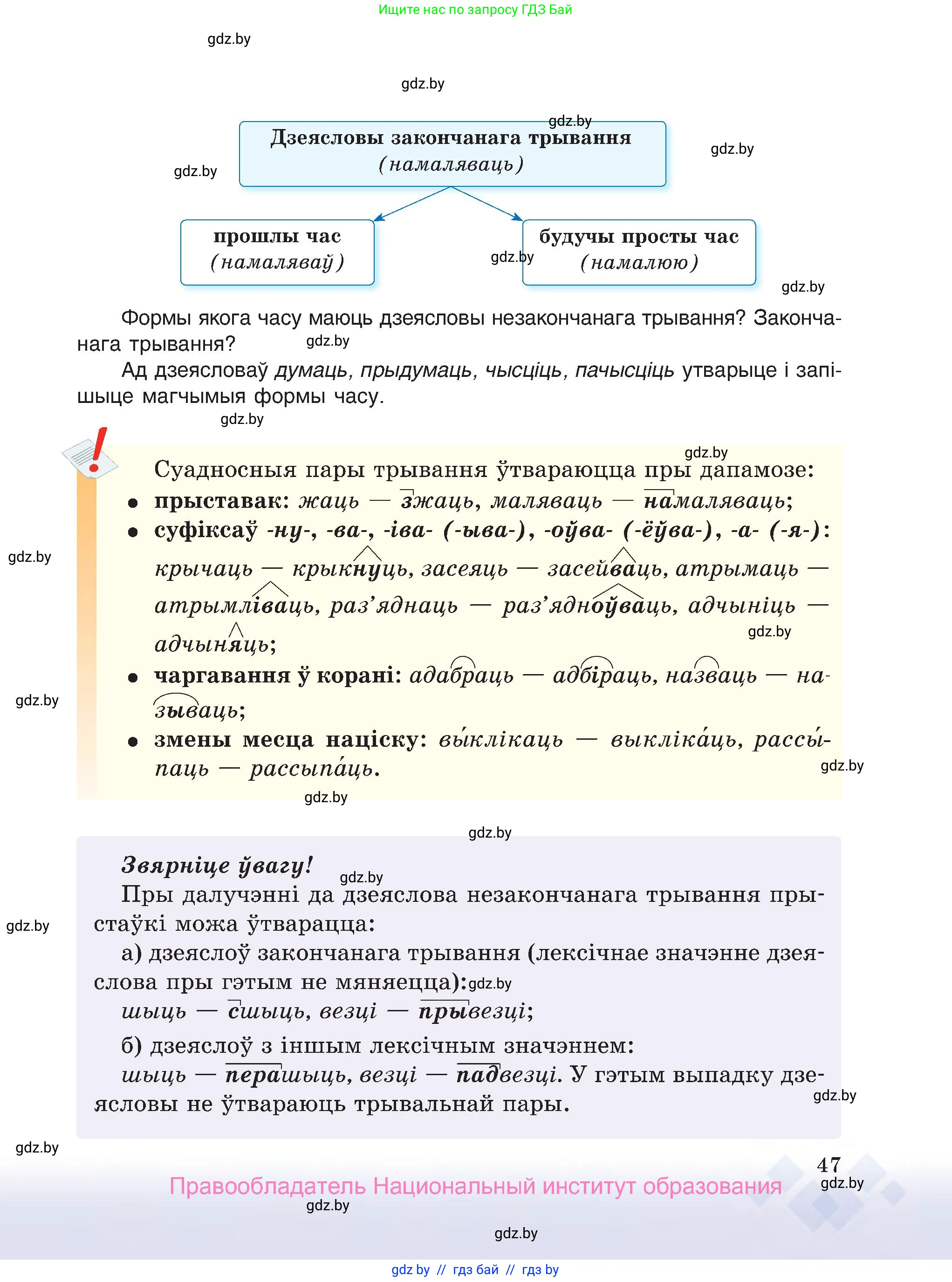 Белорусский язык (Беларуская мова), 7 класс Учебник, авторы: Валочка Ганна Міхайлаўна, Зелянко Вольга Уладзіміраўна, Язерская Святлана Анатольеўна, издательство Нацыянальны інстытут адукацыі, Минск, 2020, страница 47