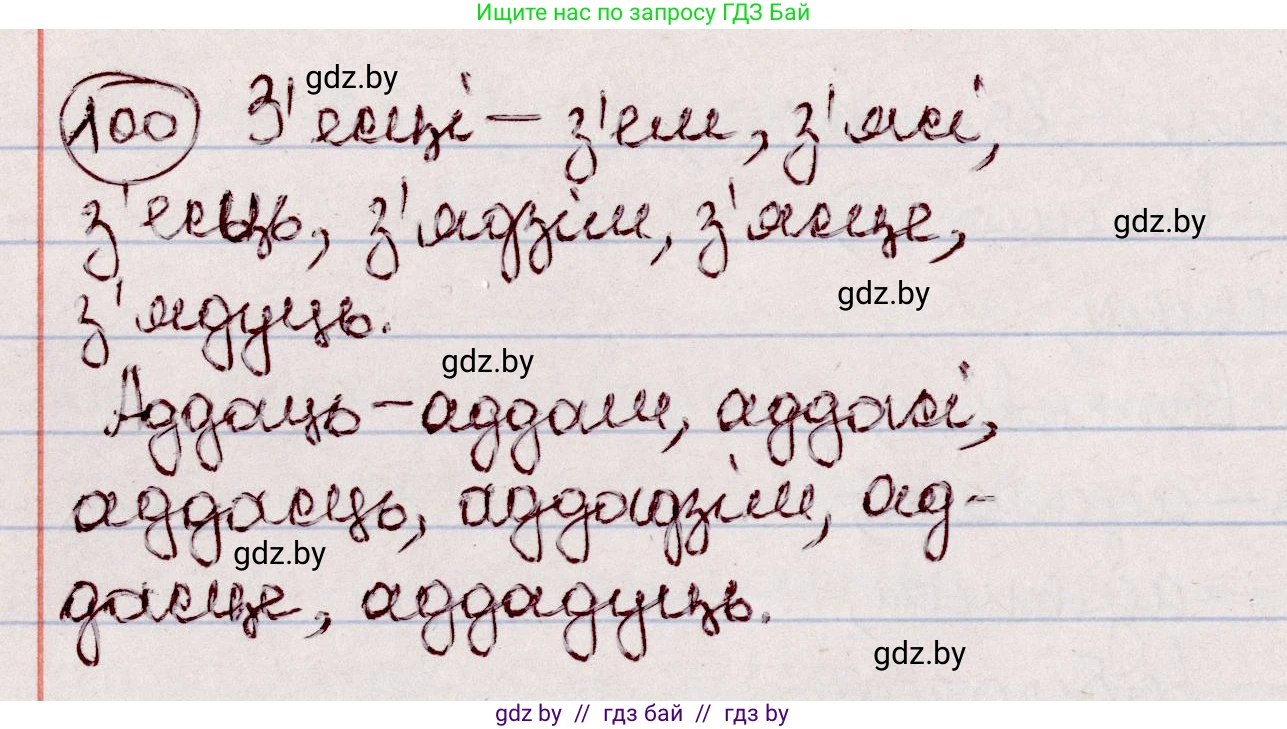Белорусский язык (Беларуская мова), 7 класс Учебник, авторы: Валочка Ганна Міхайлаўна, Зелянко Вольга Уладзіміраўна, Язерская Святлана Анатольеўна, издательство Нацыянальны інстытут адукацыі, Минск, 2020, страница 63, номер 100, Решение