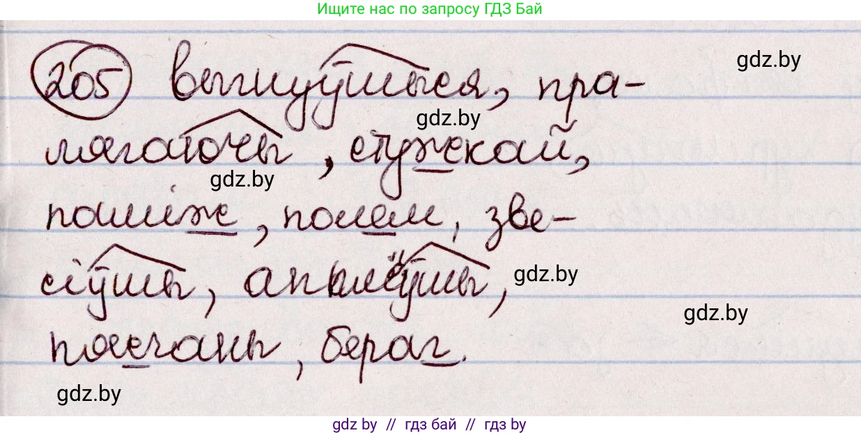 Белорусский язык (Беларуская мова), 7 класс Учебник, авторы: Валочка Ганна Міхайлаўна, Зелянко Вольга Уладзіміраўна, Язерская Святлана Анатольеўна, издательство Нацыянальны інстытут адукацыі, Минск, 2020, страница 115, номер 205, Решение