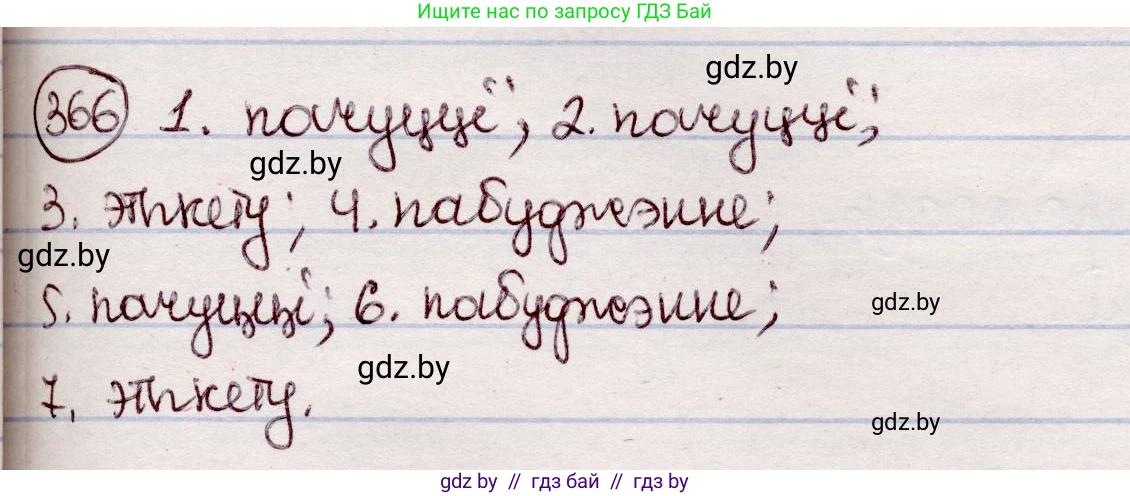 Белорусский язык (Беларуская мова), 7 класс Учебник, авторы: Валочка Ганна Міхайлаўна, Зелянко Вольга Уладзіміраўна, Язерская Святлана Анатольеўна, издательство Нацыянальны інстытут адукацыі, Минск, 2020, страница 216, номер 366, Решение