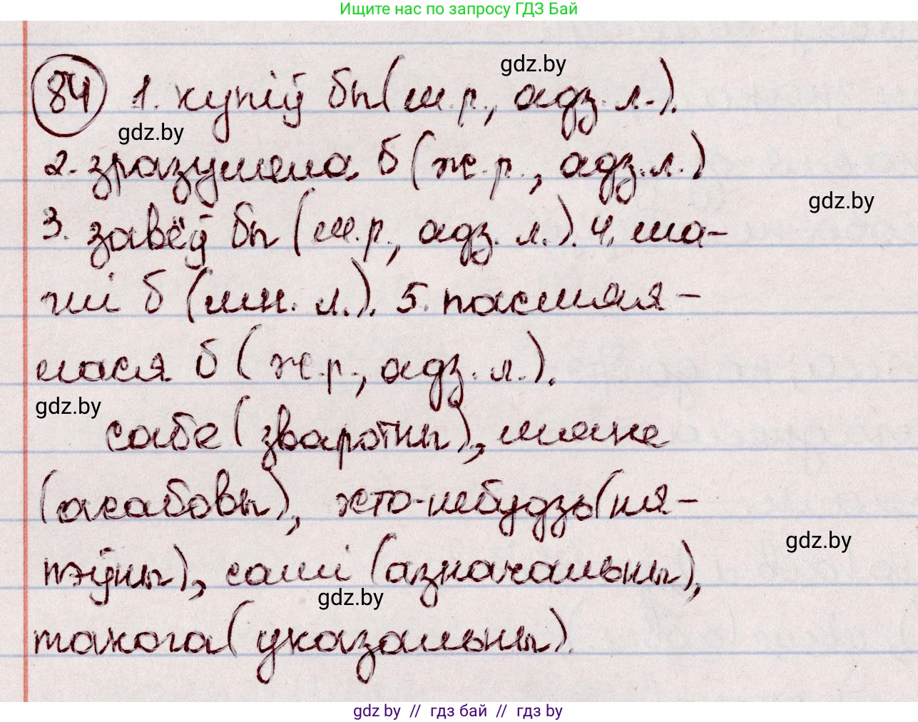 Белорусский язык (Беларуская мова), 7 класс Учебник, авторы: Валочка Ганна Міхайлаўна, Зелянко Вольга Уладзіміраўна, Язерская Святлана Анатольеўна, издательство Нацыянальны інстытут адукацыі, Минск, 2020, страница 53, номер 84, Решение