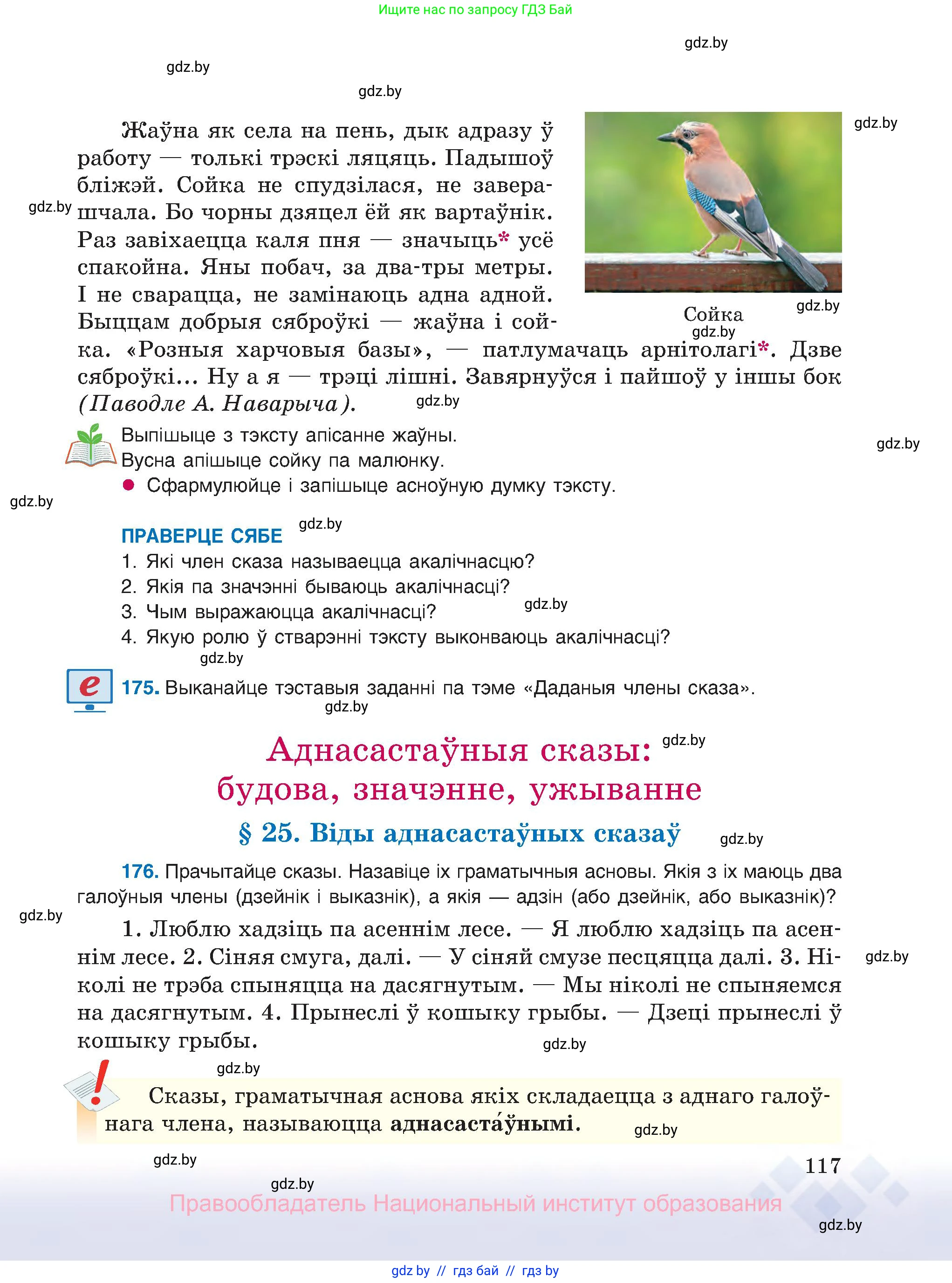 Белорусский язык (Беларуская мова), 8 класс Учебник, авторы: Бадзевіч Зінаіда Іванаўна, Саматыя Ірына Мікалаеўна, издательство Нацыянальны інстытут адукацыі, Минск, 2020, страница 117
