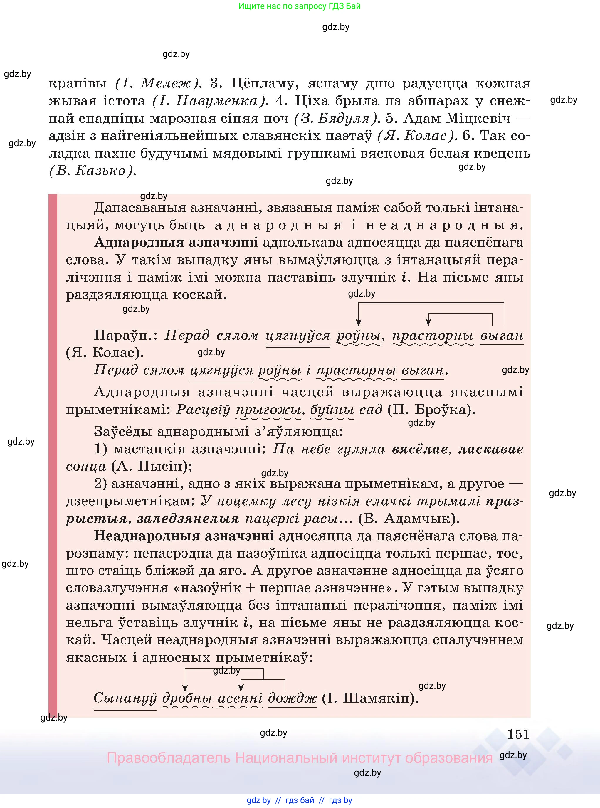 Белорусский язык (Беларуская мова), 8 класс Учебник, авторы: Бадзевіч Зінаіда Іванаўна, Саматыя Ірына Мікалаеўна, издательство Нацыянальны інстытут адукацыі, Минск, 2020, страница 151