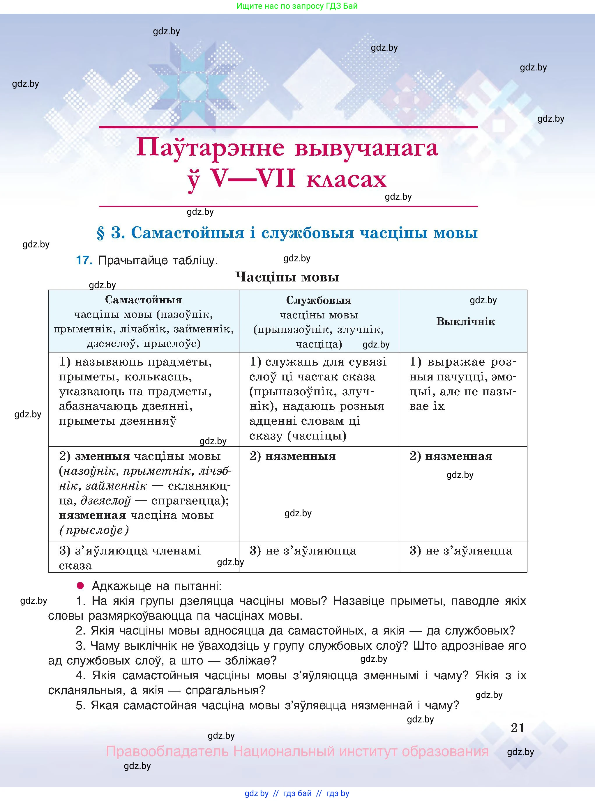 Белорусский язык (Беларуская мова), 8 класс Учебник, авторы: Бадзевіч Зінаіда Іванаўна, Саматыя Ірына Мікалаеўна, издательство Нацыянальны інстытут адукацыі, Минск, 2020, страница 21