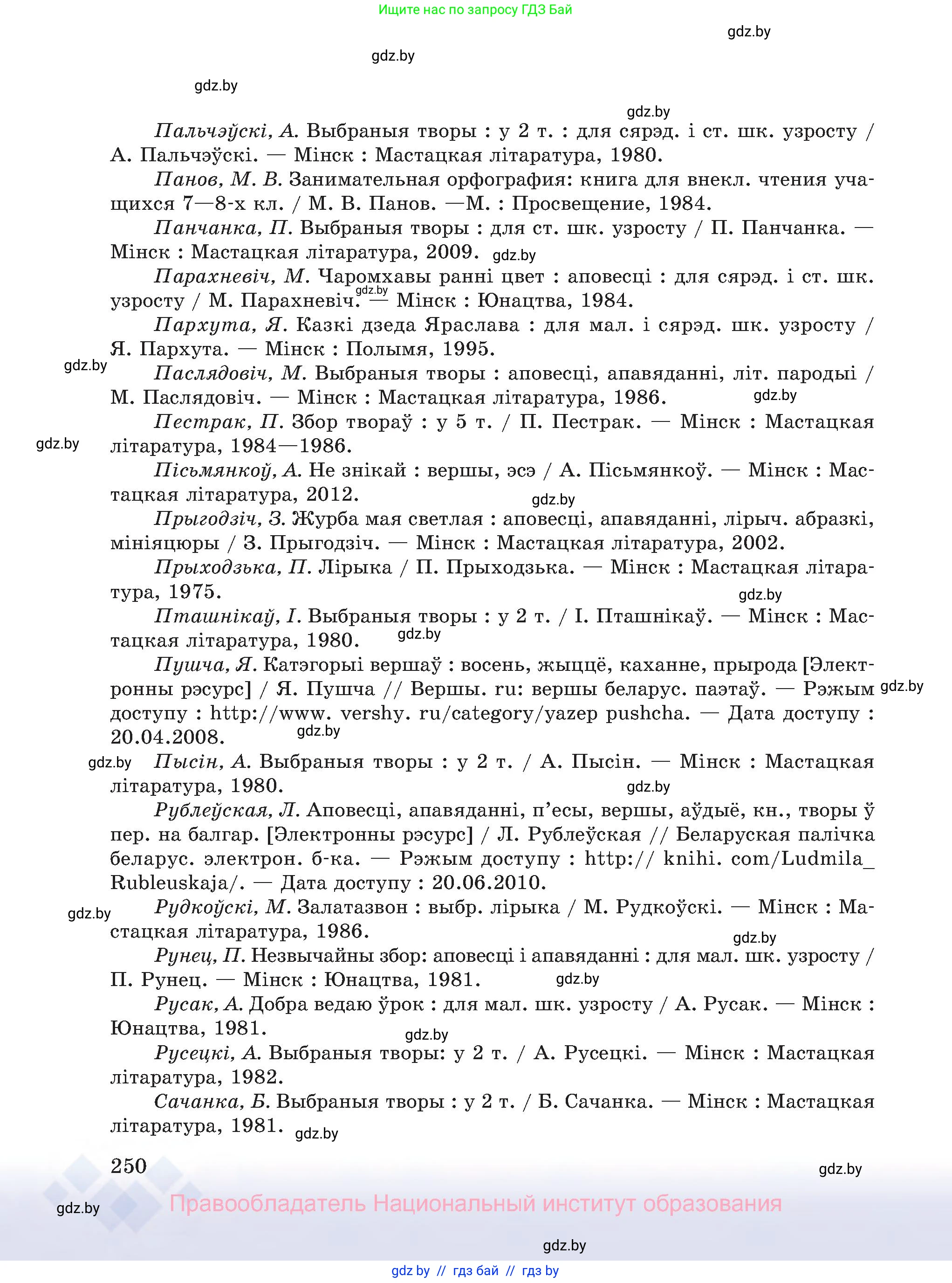 Белорусский язык (Беларуская мова), 8 класс Учебник, авторы: Бадзевіч Зінаіда Іванаўна, Саматыя Ірына Мікалаеўна, издательство Нацыянальны інстытут адукацыі, Минск, 2020, страница 250