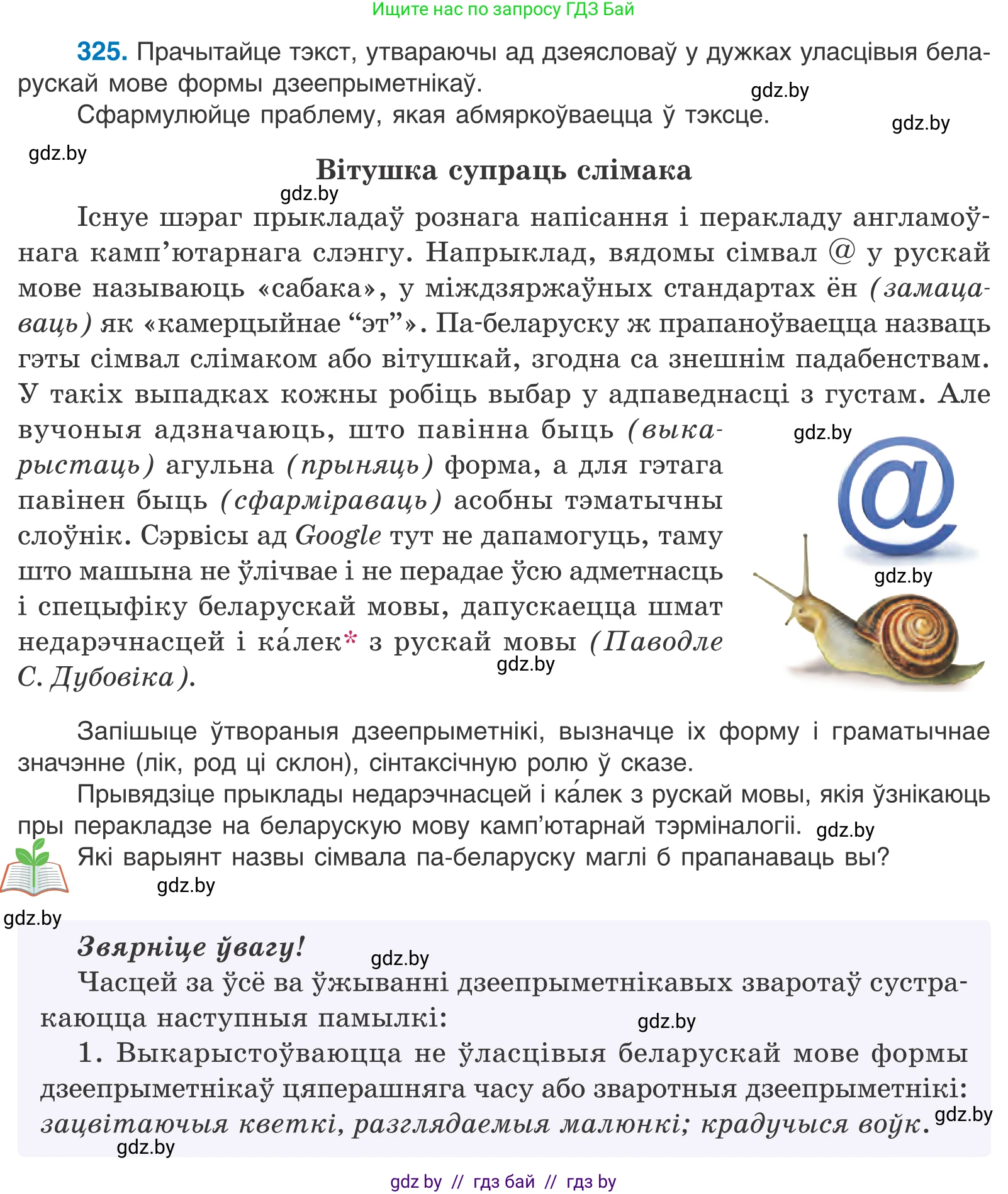Белорусский язык (Беларуская мова), 10 класс Учебник, авторы: Валочка Ганна Міхайлаўна, Васюковіч Людміла Сяргееўна, Зелянко Вольга Уладзіміраўна, Міхнёнак С С, Якуба Святлана Міхайлаўна, издательство Нацыянальны інстытут адукацыі, Минск, 2020, страница 199, номер 325, Условие