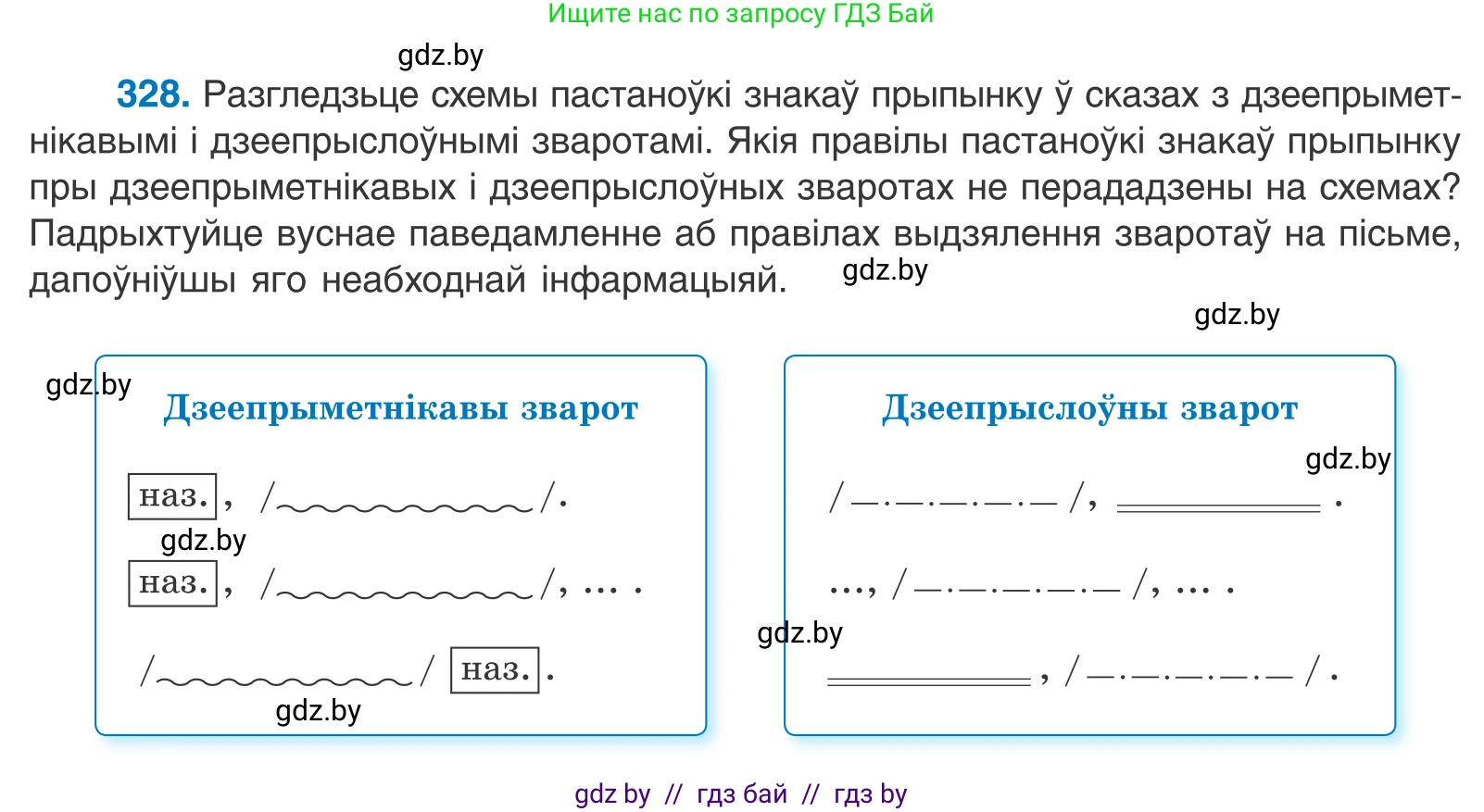 Белорусский язык (Беларуская мова), 10 класс Учебник, авторы: Валочка Ганна Міхайлаўна, Васюковіч Людміла Сяргееўна, Зелянко Вольга Уладзіміраўна, Міхнёнак С С, Якуба Святлана Міхайлаўна, издательство Нацыянальны інстытут адукацыі, Минск, 2020, страница 200, номер 328, Условие