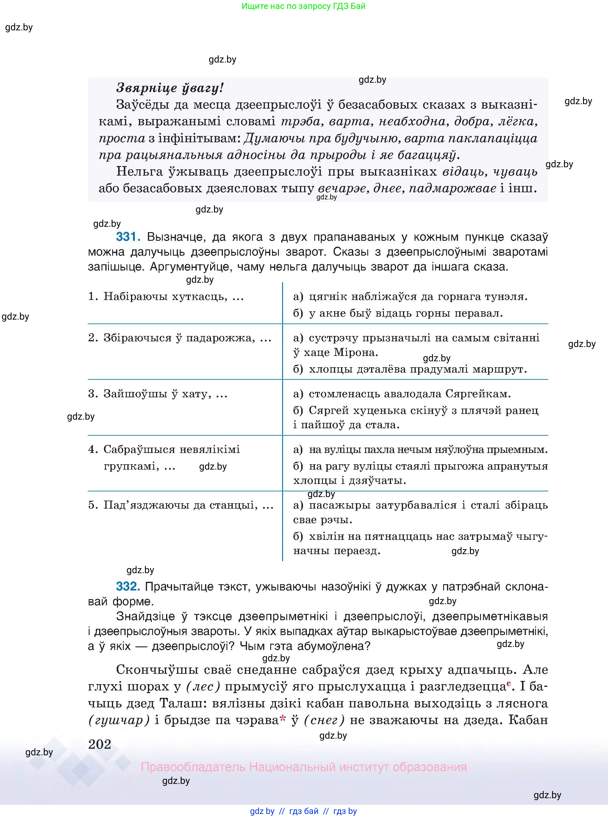 Белорусский язык (Беларуская мова), 10 класс Учебник, авторы: Валочка Ганна Міхайлаўна, Васюковіч Людміла Сяргееўна, Зелянко Вольга Уладзіміраўна, Міхнёнак С С, Якуба Святлана Міхайлаўна, издательство Нацыянальны інстытут адукацыі, Минск, 2020, страница 202