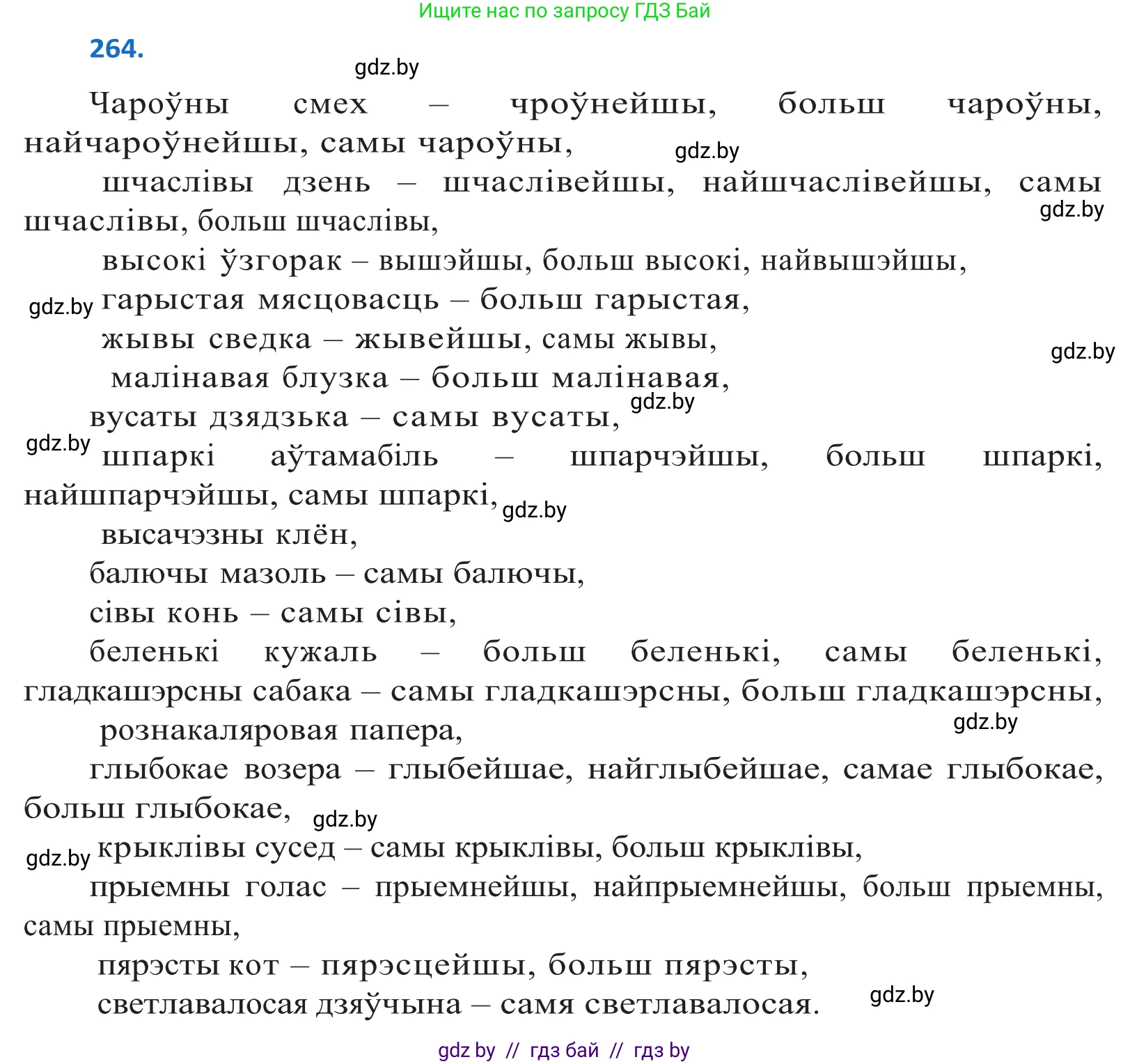 Белорусский язык (Беларуская мова), 10 класс Учебник, авторы: Валочка Ганна Міхайлаўна, Васюковіч Людміла Сяргееўна, Зелянко Вольга Уладзіміраўна, Міхнёнак С С, Якуба Святлана Міхайлаўна, издательство Нацыянальны інстытут адукацыі, Минск, 2020, страница 163, номер 264, Решение 2
