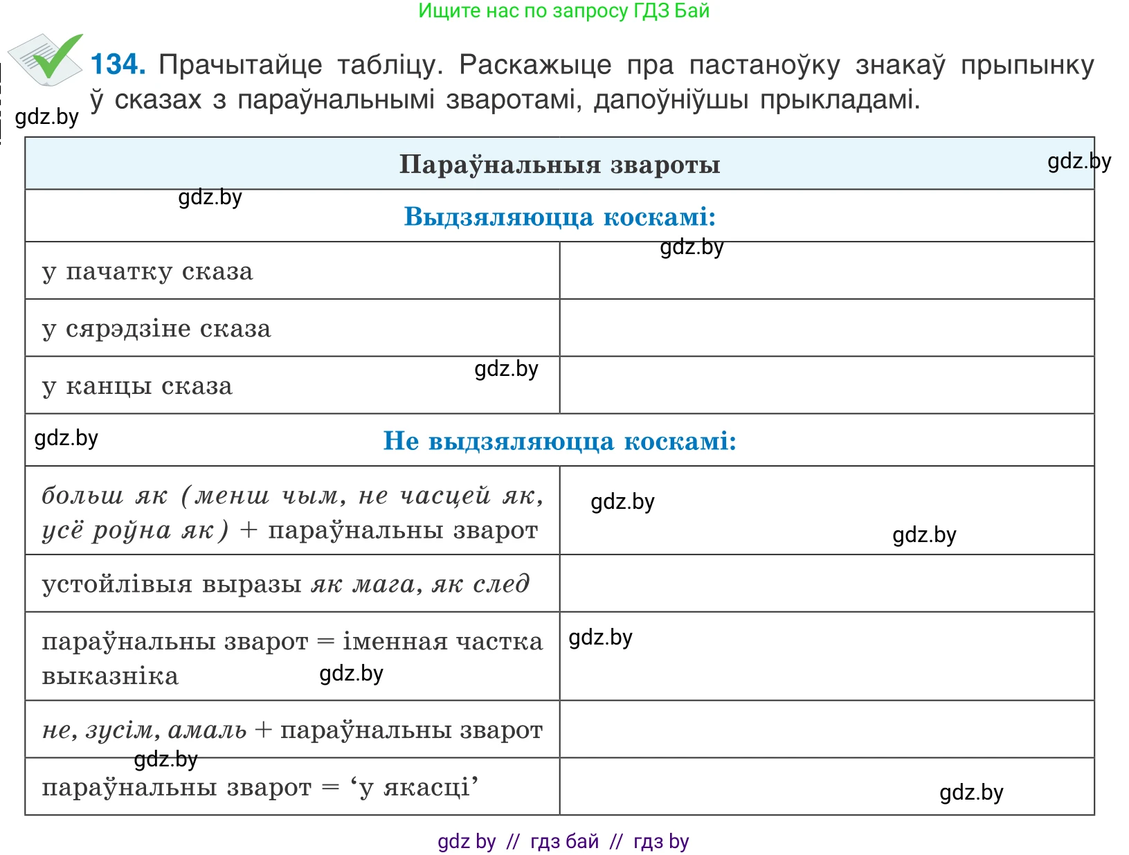 Белорусский язык (Беларуская мова), 11 класс Учебник, авторы: Валочка Ганна Міхайлаўна, Васюковіч Людміла Сяргееўна, Зелянко Вольга Уладзіміраўна, Міхнёнак С С, Якуба Святлана Міхайлаўна, издательство Нацыянальны інстытут адукацыі, Минск, 2021, страница 94, номер 134, Условие
