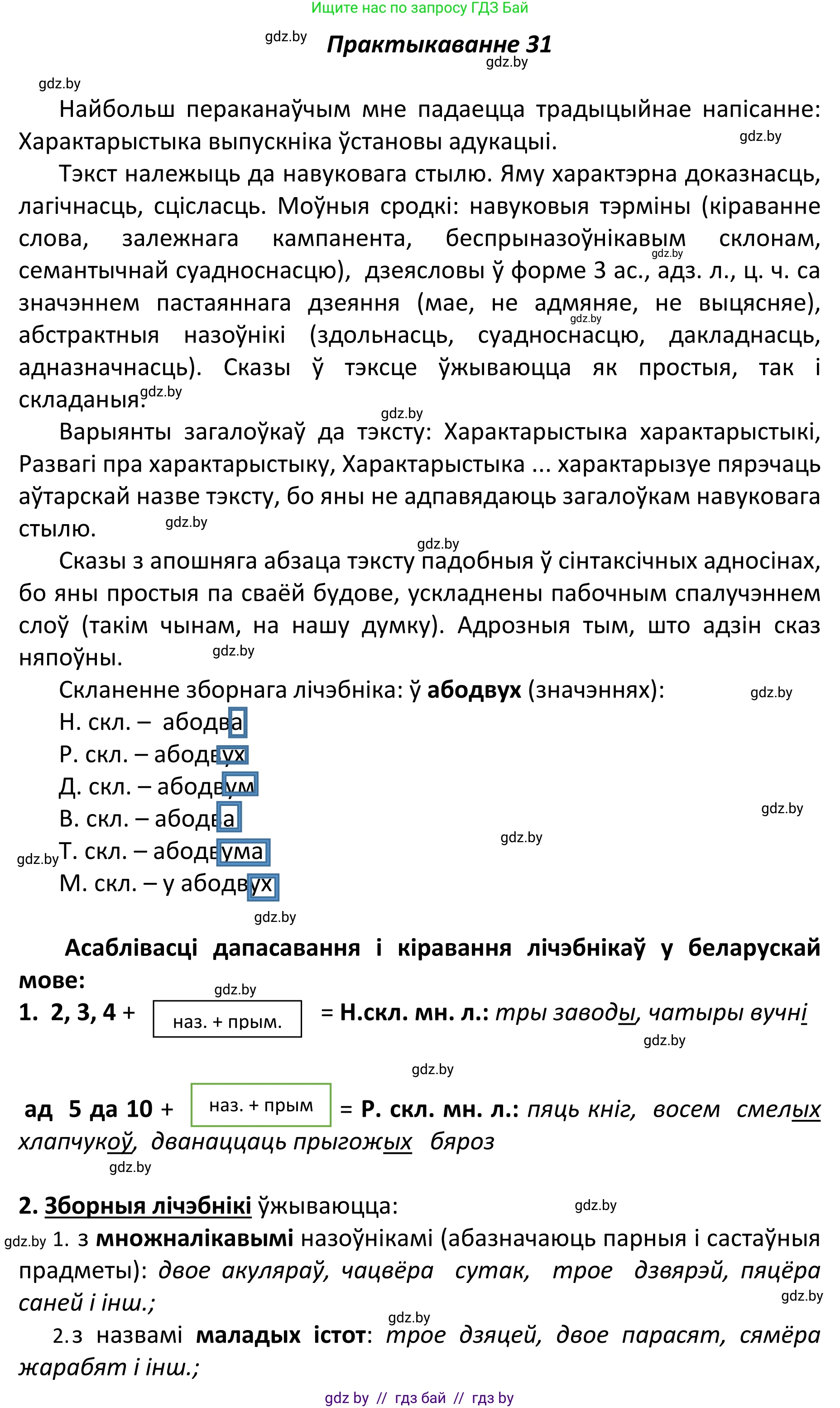 Белорусский язык (Беларуская мова), 11 класс Учебник, авторы: Валочка Ганна Міхайлаўна, Васюковіч Людміла Сяргееўна, Зелянко Вольга Уладзіміраўна, Міхнёнак С С, Якуба Святлана Міхайлаўна, издательство Нацыянальны інстытут адукацыі, Минск, 2021, страница 24, номер 31, Решение 1