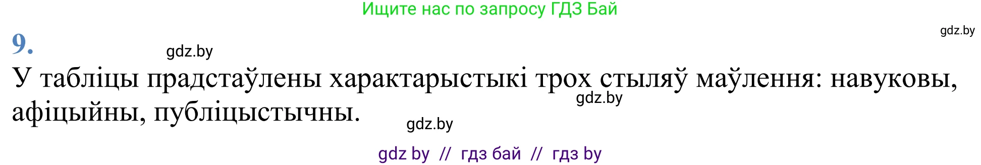 Белорусский язык (Беларуская мова), 11 класс Учебник, авторы: Валочка Ганна Міхайлаўна, Васюковіч Людміла Сяргееўна, Зелянко Вольга Уладзіміраўна, Міхнёнак С С, Якуба Святлана Міхайлаўна, издательство Нацыянальны інстытут адукацыі, Минск, 2021, страница 8, номер 9, Решение 2