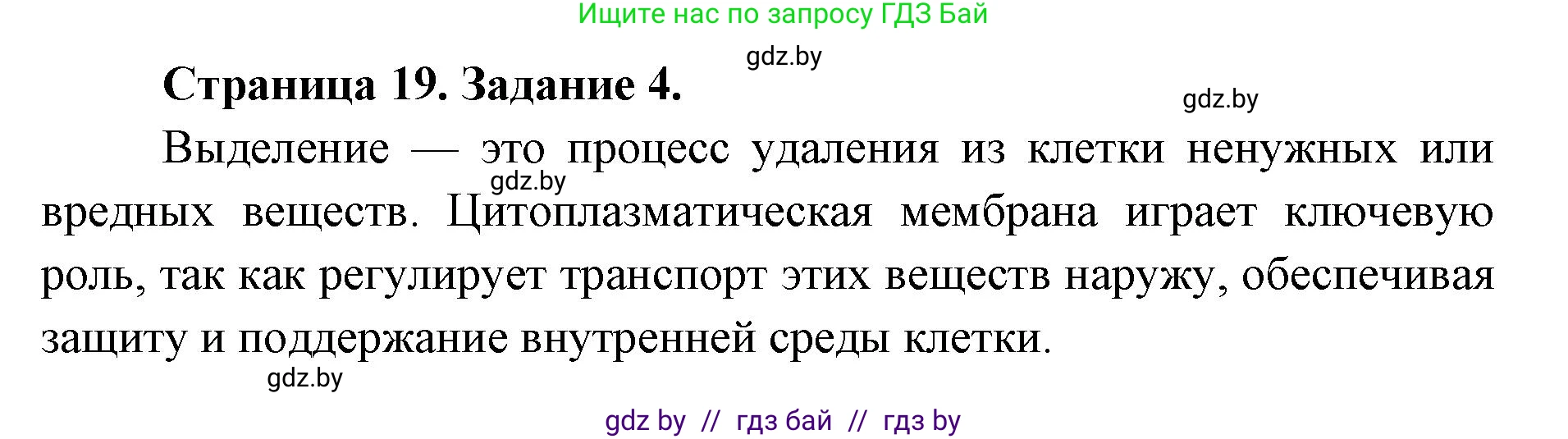 Биология, 6 класс Сборник контрольных и самостоятельных работ, авторы: Городович Наталья Ивановна, Капцевич Марина Викторовна, Сеген Елена Адамовна, издательство Аверсэв, Минск, 2021, страница 19, номер 4, Решение