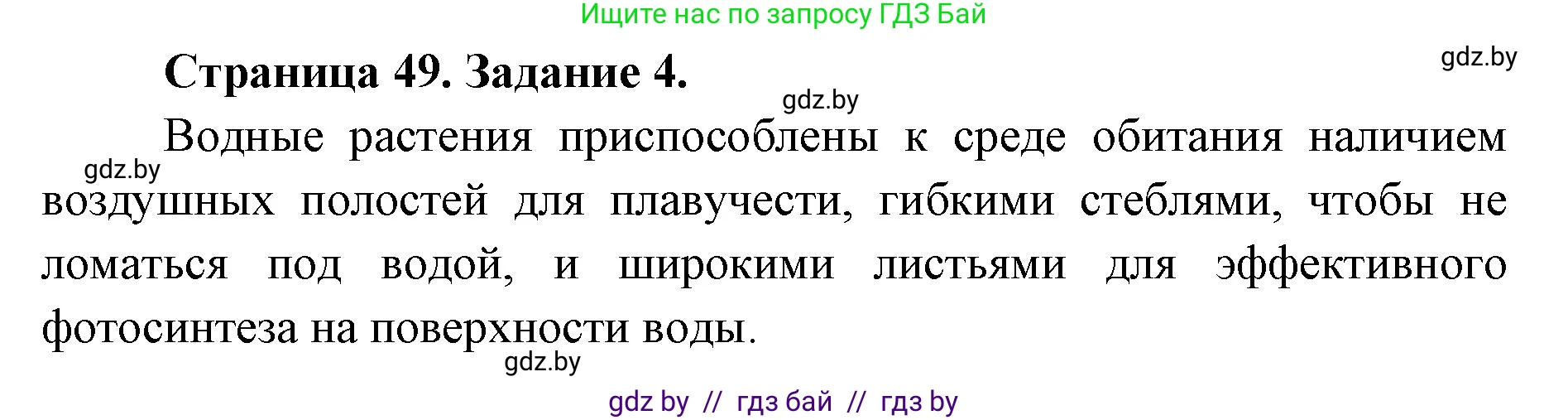 Биология, 6 класс Сборник контрольных и самостоятельных работ, авторы: Городович Наталья Ивановна, Капцевич Марина Викторовна, Сеген Елена Адамовна, издательство Аверсэв, Минск, 2021, страница 49, номер 4, Решение
