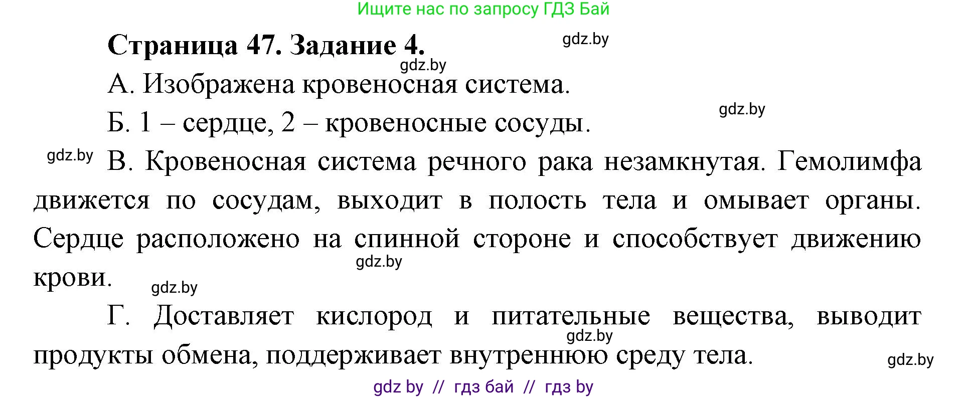 Биология, 8 класс Сборник контрольных и самостоятельных работ, авторы: Дубков Сергей Григорьевич, Городович Наталья Ивановна, Сеген Елена Адамовна, издательство Аверсэв, Минск, 2025, страница 47, номер 4, Решение