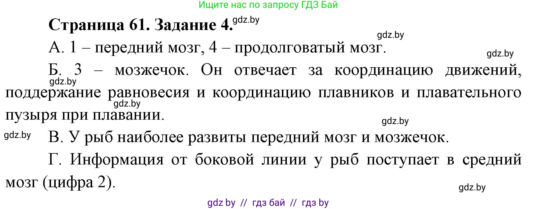 Биология, 8 класс Сборник контрольных и самостоятельных работ, авторы: Дубков Сергей Григорьевич, Городович Наталья Ивановна, Сеген Елена Адамовна, издательство Аверсэв, Минск, 2025, страница 61, номер 4, Решение
