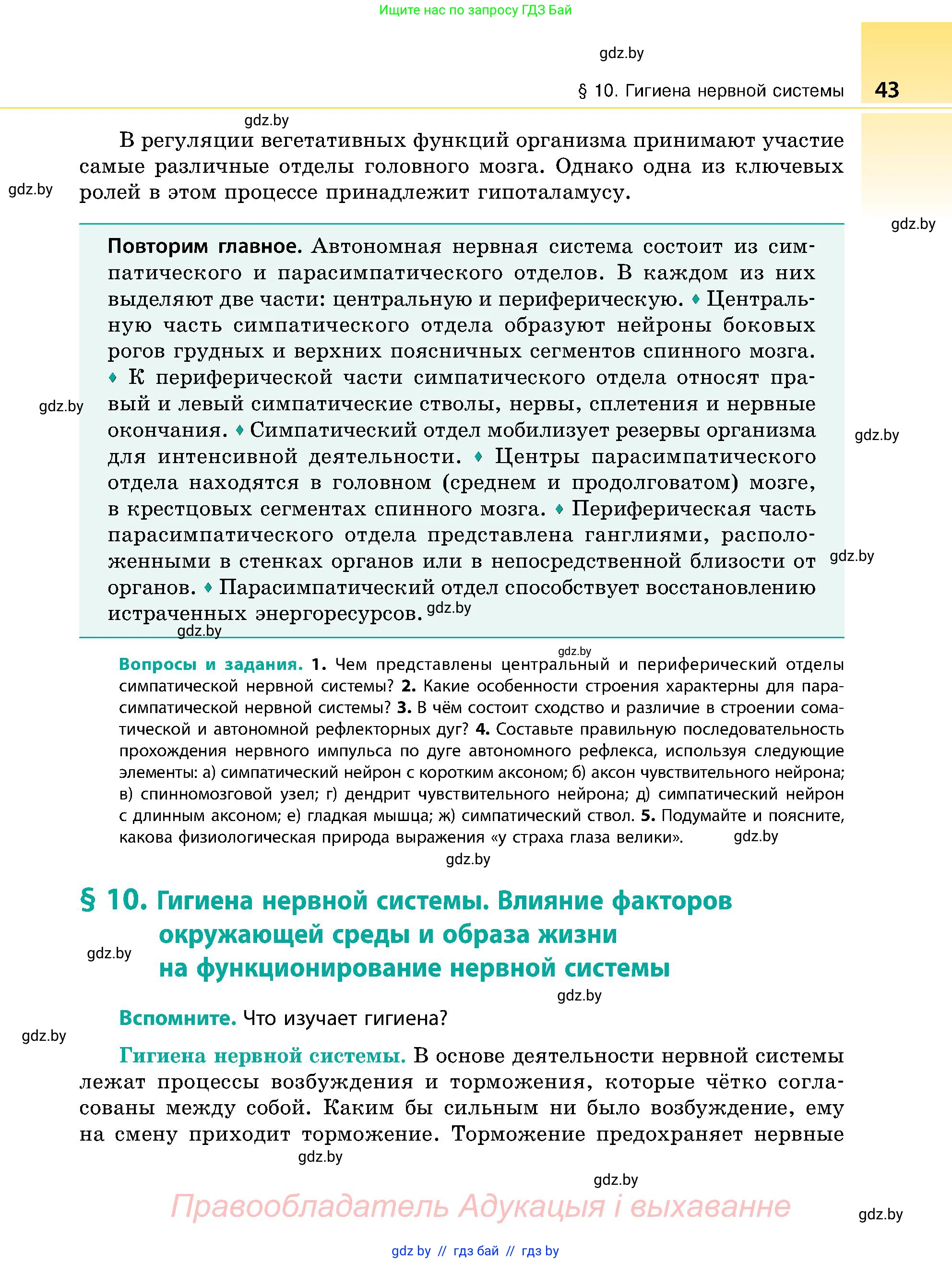 Биология, 9 класс Учебник, авторы: Борисов Олег Леонидович, Антипенко Алеся Анатольевна, Рогожников Олег Николаевич, издательство Адукацыя i выхаванне, Минск, 2025, бирюзового цвета, страница 43