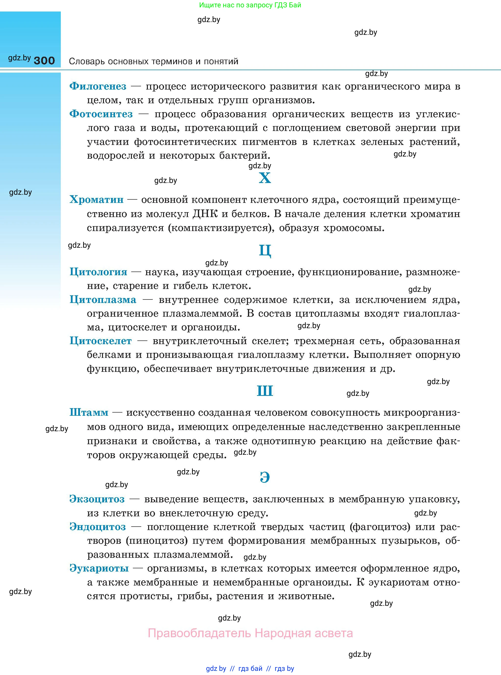 Биология, 11 класс Учебник, авторы: Дашков Максим Леонидович, Песнякевич Александр Георгиевич, Головач Алексей Михайлович, издательство Народная асвета, Минск, 2021, голубого цвета, страница 300