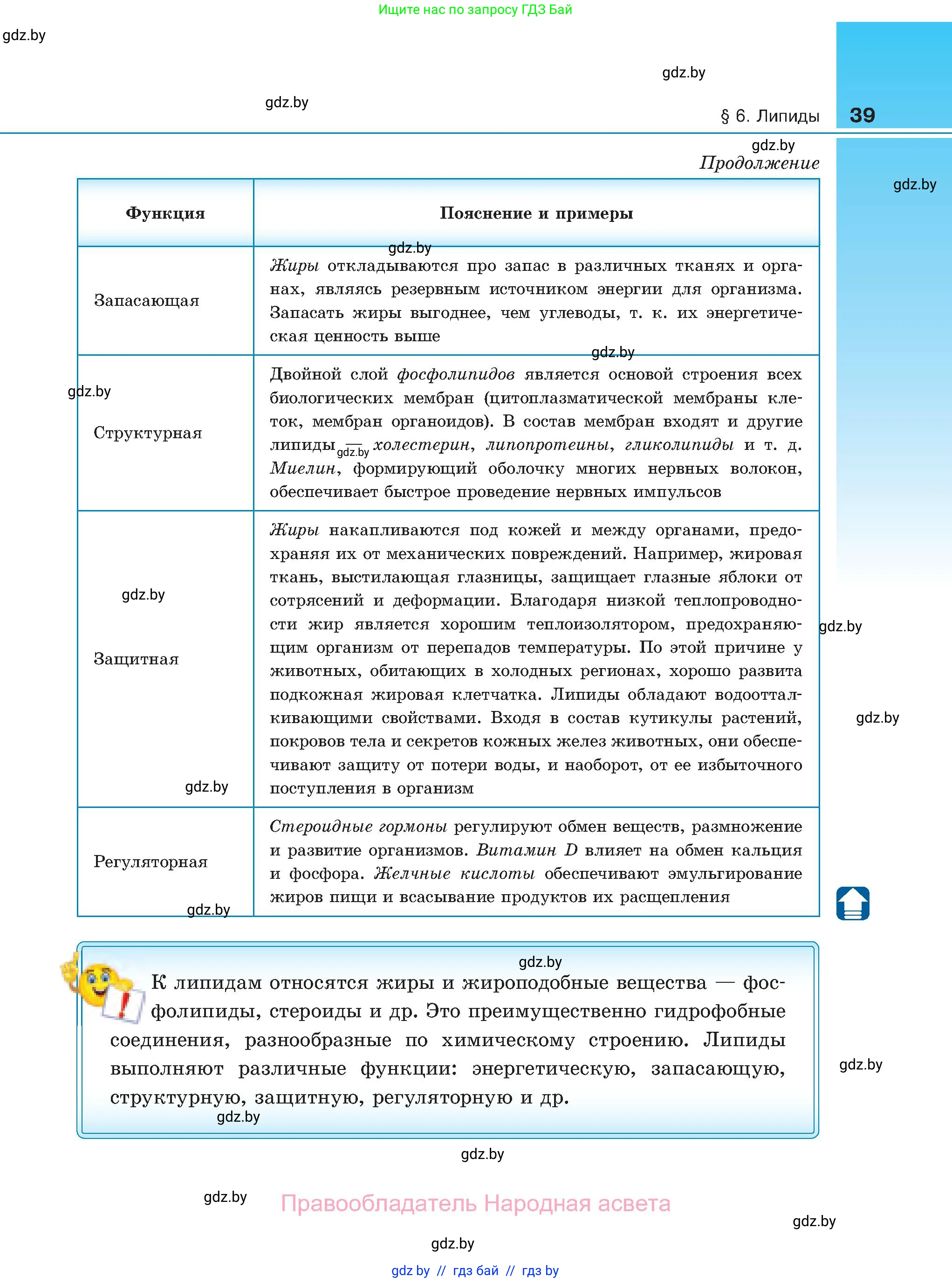 Биология, 11 класс Учебник, авторы: Дашков Максим Леонидович, Песнякевич Александр Георгиевич, Головач Алексей Михайлович, издательство Народная асвета, Минск, 2021, голубого цвета, страница 39