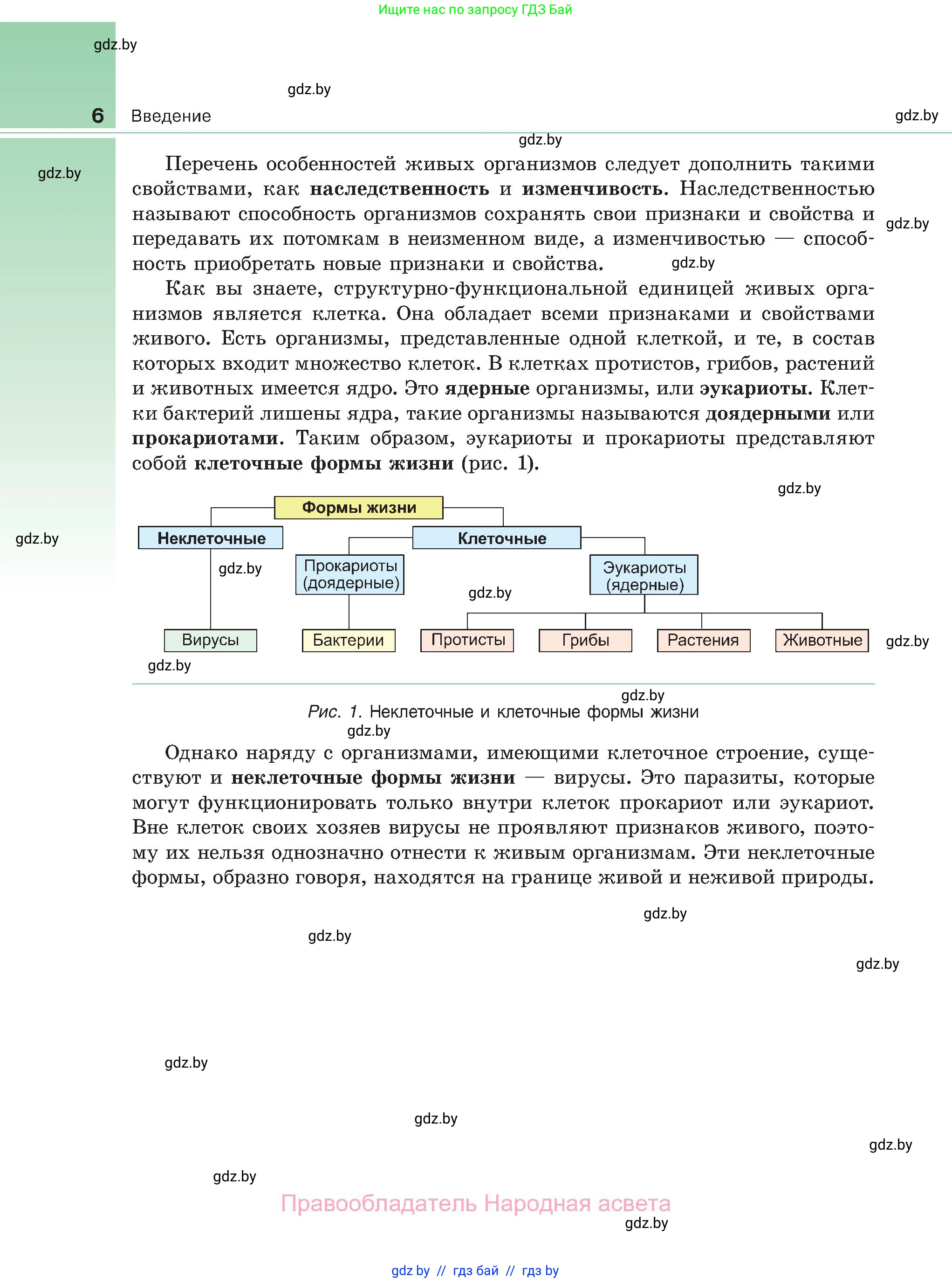 Биология, 11 класс Учебник, авторы: Дашков Максим Леонидович, Песнякевич Александр Георгиевич, Головач Алексей Михайлович, издательство Народная асвета, Минск, 2021, голубого цвета, страница 6