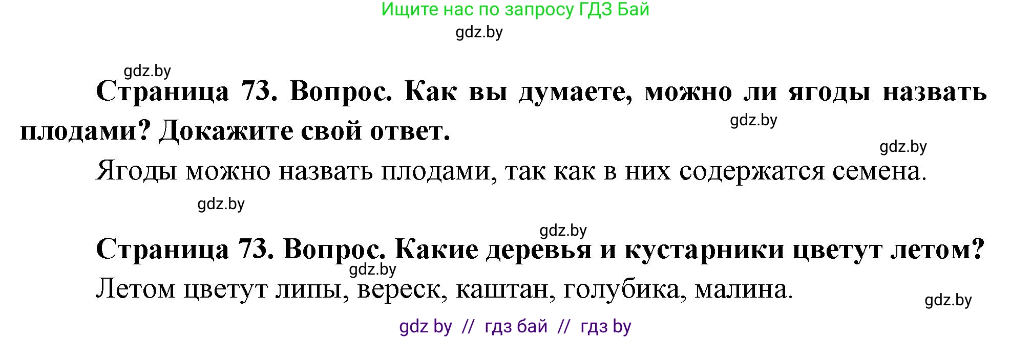 Человек и мир, 1 класс Учебник, авторы: Трафимова Галина Владимировна, Трафимов Сергей Анатольевич, издательство Национальный институт образования, Минск, 2023, салатового цвета, страница 73, Решение (продолжение 2)