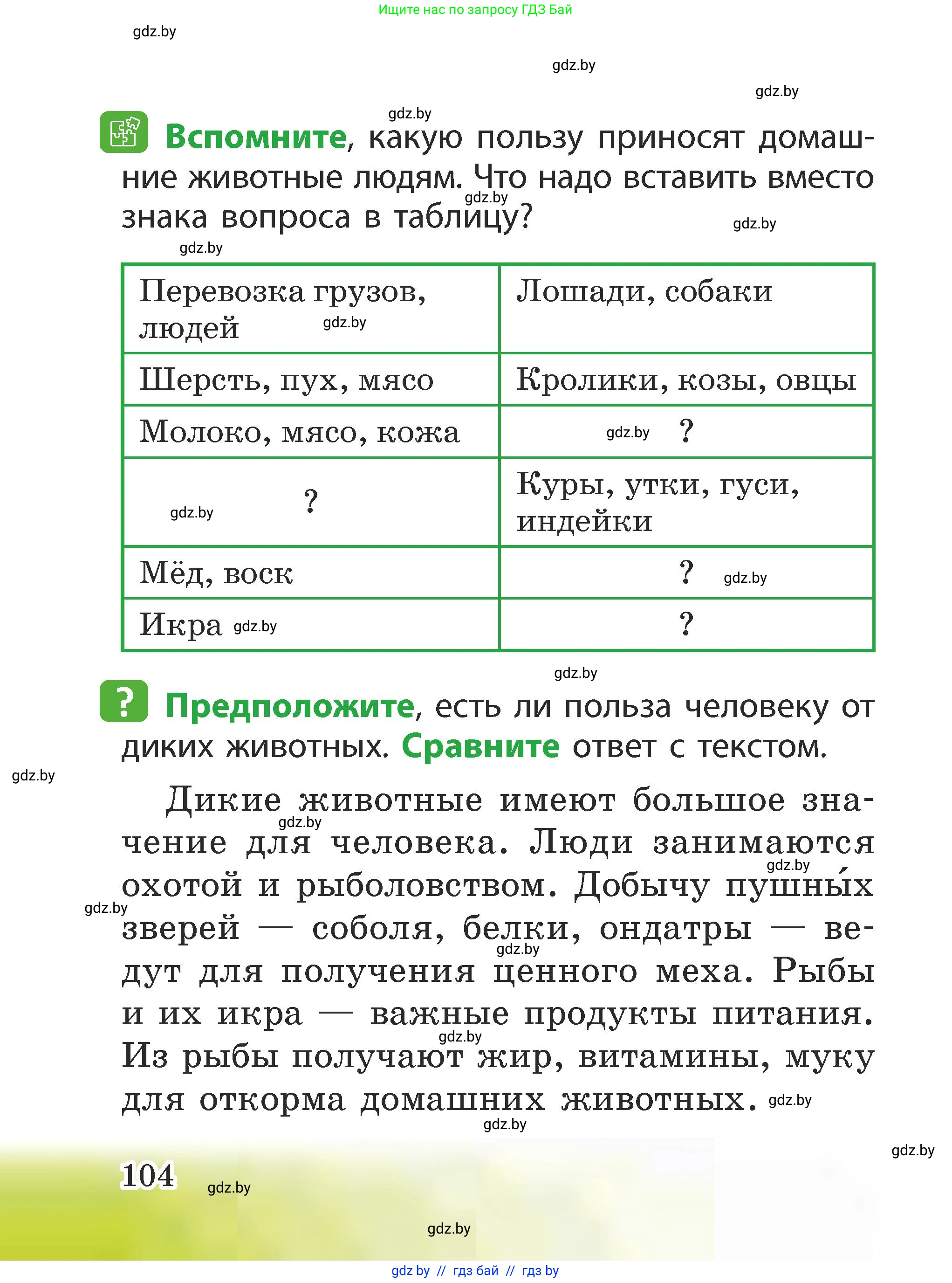 Человек и мир, 2 класс Учебник, авторы: Трафимова Галина Владимировна, Трафимов Сергей Анатольевич, издательство Академия образования, Минск, 2024, страница 104