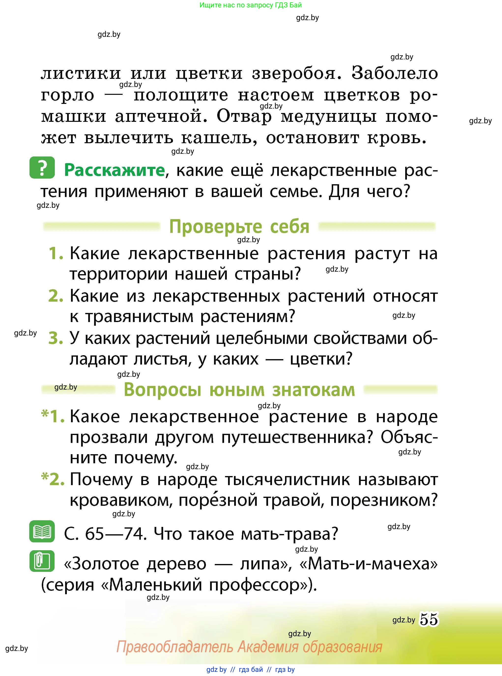 Человек и мир, 2 класс Учебник, авторы: Трафимова Галина Владимировна, Трафимов Сергей Анатольевич, издательство Академия образования, Минск, 2024, страница 55