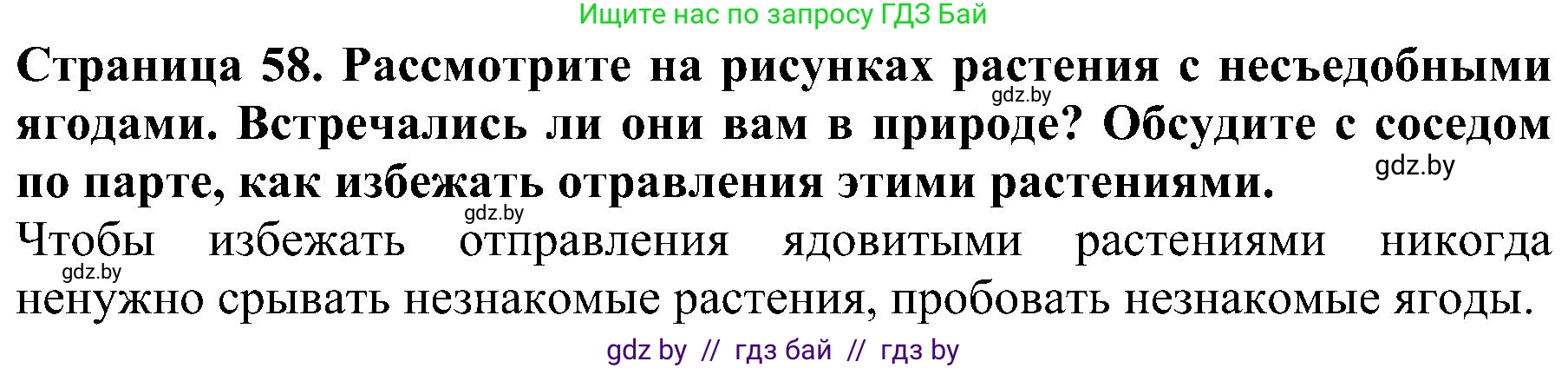 Человек и мир, 2 класс Учебник, авторы: Трафимова Галина Владимировна, Трафимов Сергей Анатольевич, издательство Академия образования, Минск, 2024, страница 58, номер 3, Решение
