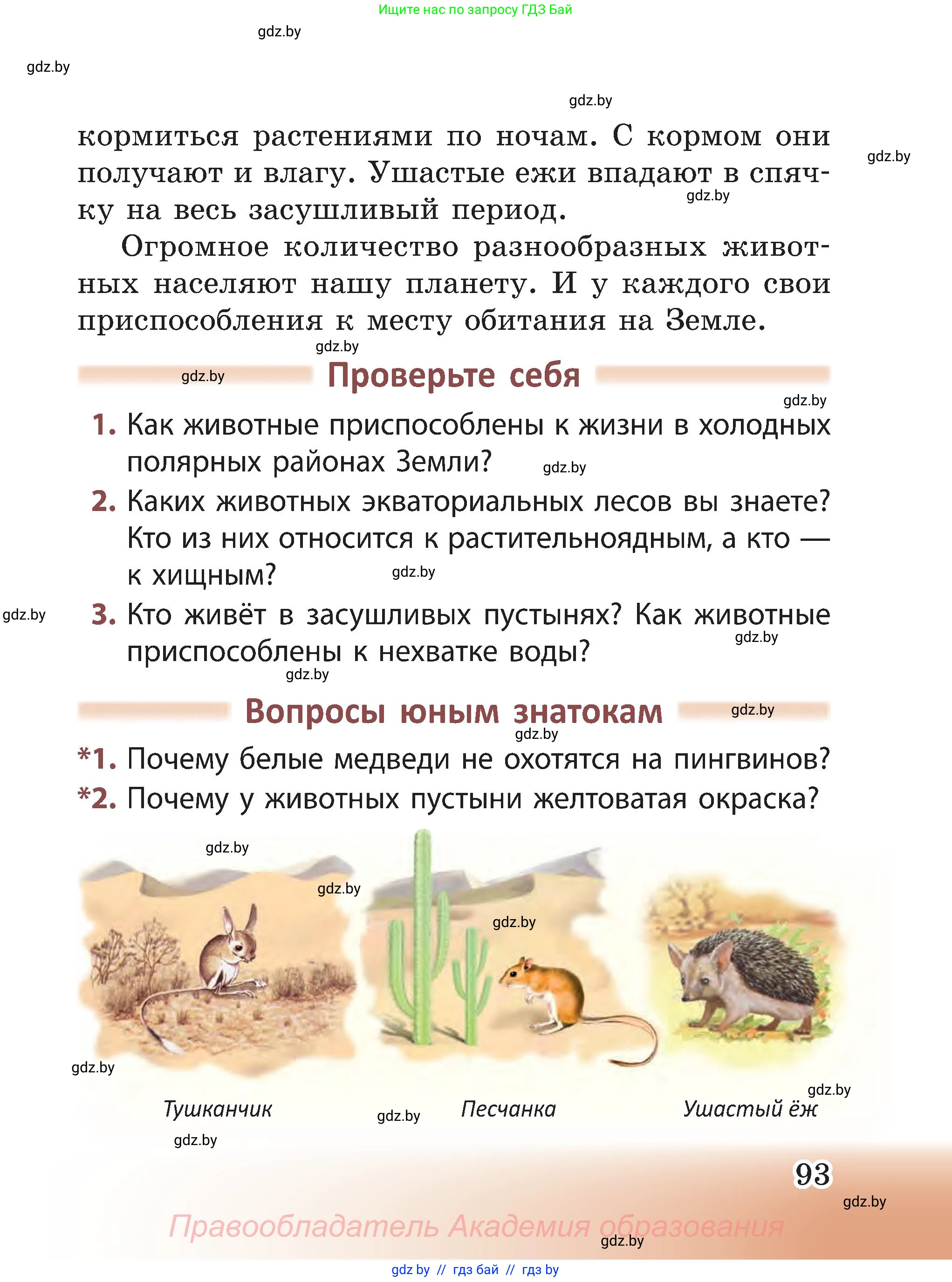 Человек и мир, 3 класс Учебник, авторы: Трафимова Галина Владимировна, Трафимов Сергей Анатольевич, издательство Академия образования, Минск, 2025, голубого цвета, страница 93