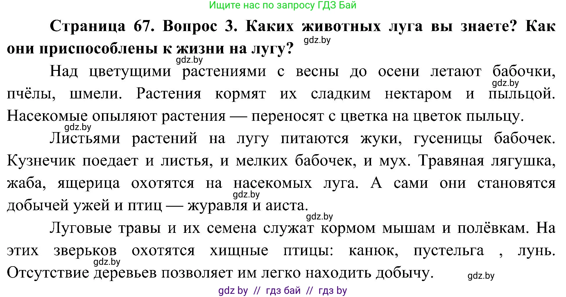 Человек и мир, 3 класс Учебник, авторы: Трафимова Галина Владимировна, Трафимов Сергей Анатольевич, издательство Академия образования, Минск, 2025, голубого цвета, страница 67, номер 3, Решение