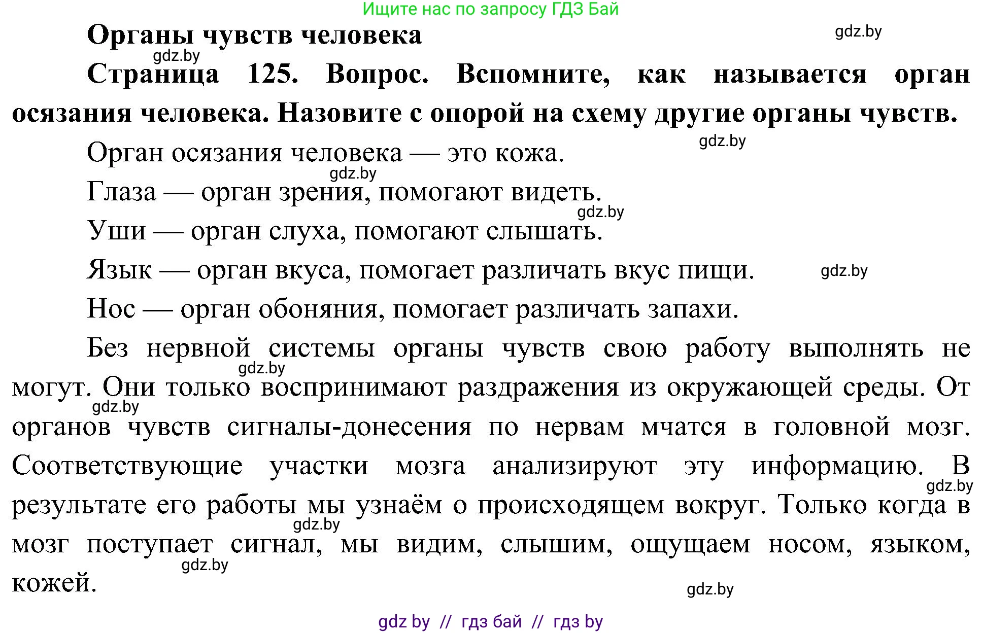 Человек и мир, 3 класс Учебник, авторы: Трафимова Галина Владимировна, Трафимов Сергей Анатольевич, издательство Академия образования, Минск, 2025, голубого цвета, страница 125, Решение