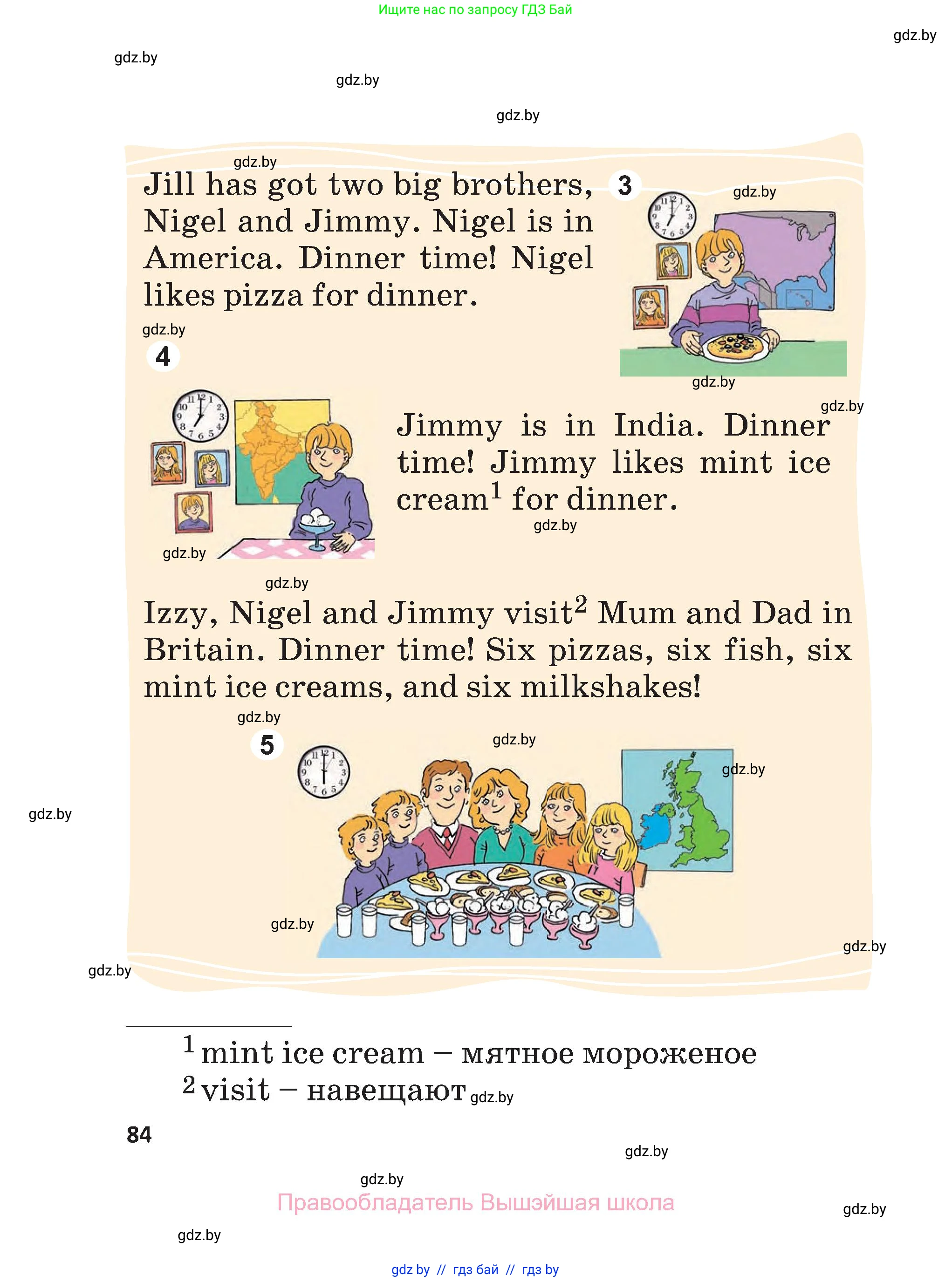 Английский язык (english), 3 класс Учебник, авторы: Лапицкая Людмила Михайловна (Lapitskaya Ludmila), Калишевич Алла Ивановна, Севрюкова Татьяна Юрьевна, Седунова Наталья Михайловна (Sedunova Natalia), издательство Вышэйшая школа, Минск, 2023, страница 84
