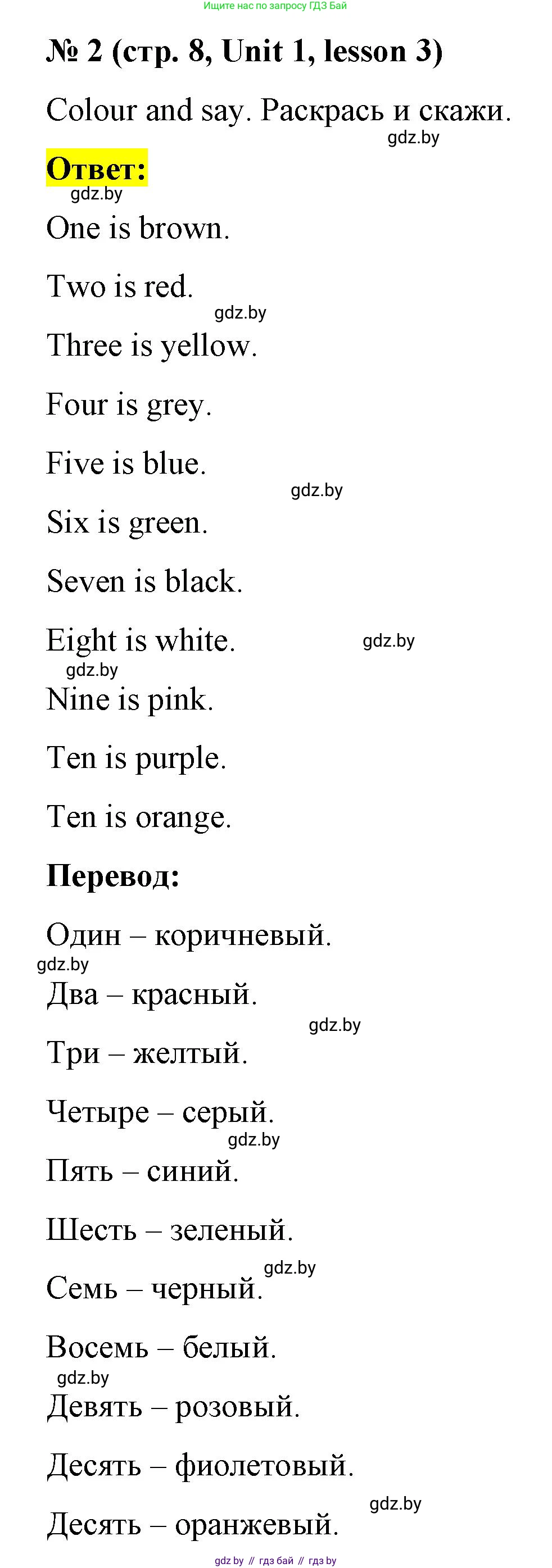 Английский язык (english), 3 класс практикум по грамматике (grammar), автор: Севрюкова Татьяна Юрьевна, издательство Аверсэв, Минск, 2023, салатового цвета, страница 8, номер 2, Решение