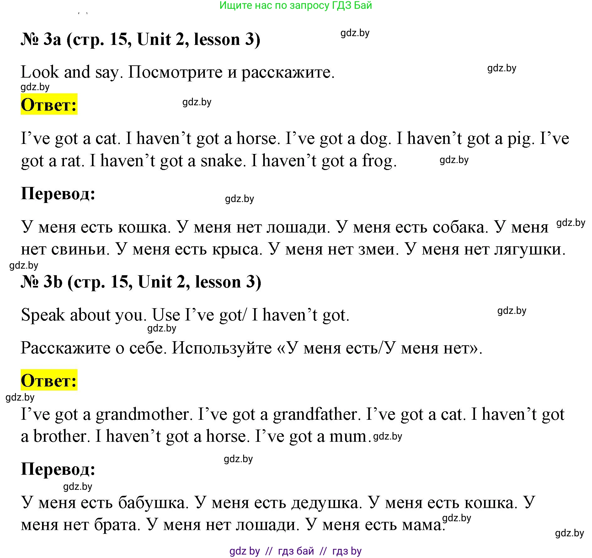 Английский язык (english), 3 класс практикум по грамматике (grammar), автор: Севрюкова Татьяна Юрьевна, издательство Аверсэв, Минск, 2023, салатового цвета, страница 15, номер 3, Решение