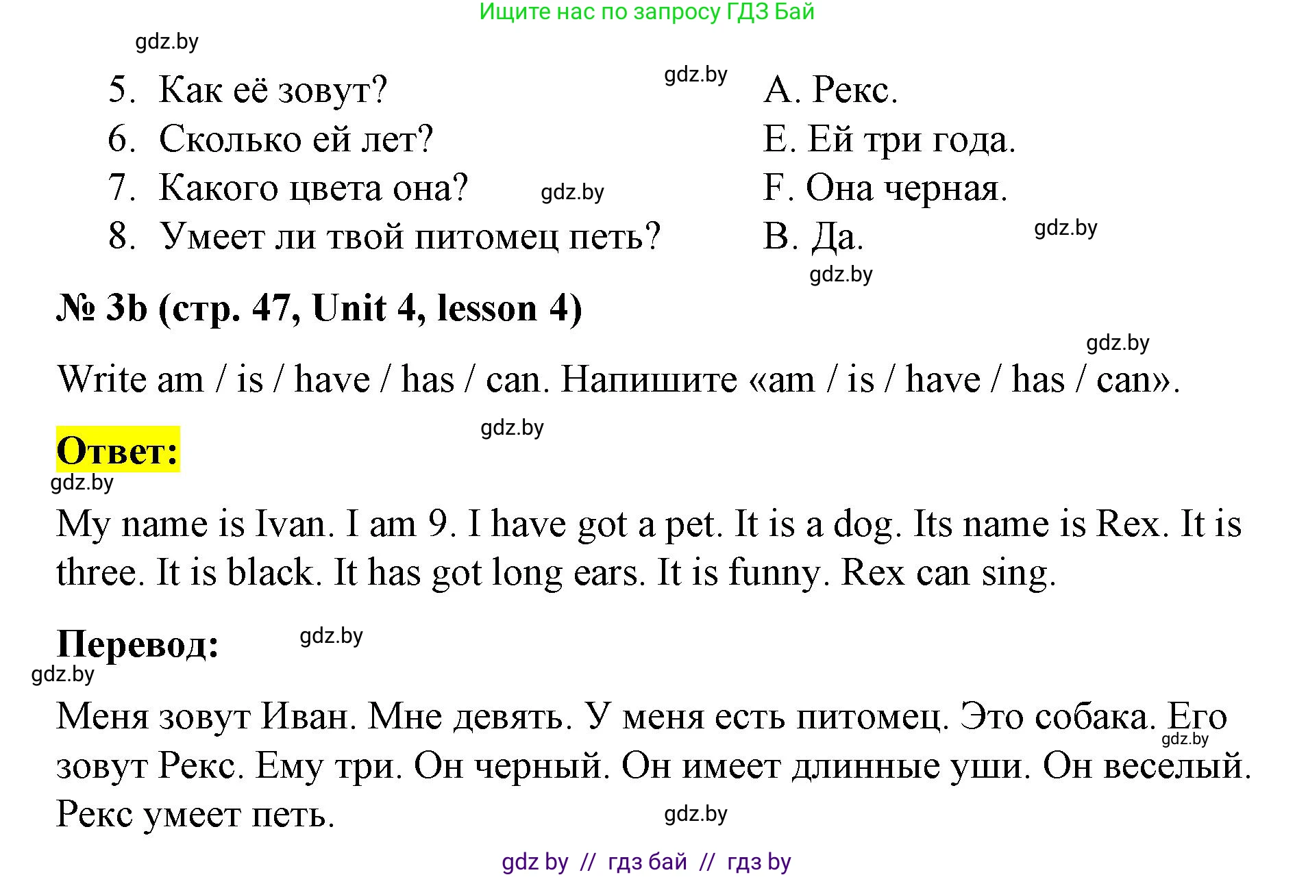 Английский язык (english), 3 класс практикум по грамматике (grammar), автор: Севрюкова Татьяна Юрьевна, издательство Аверсэв, Минск, 2023, салатового цвета, страница 46, номер 3, Решение (продолжение 2)