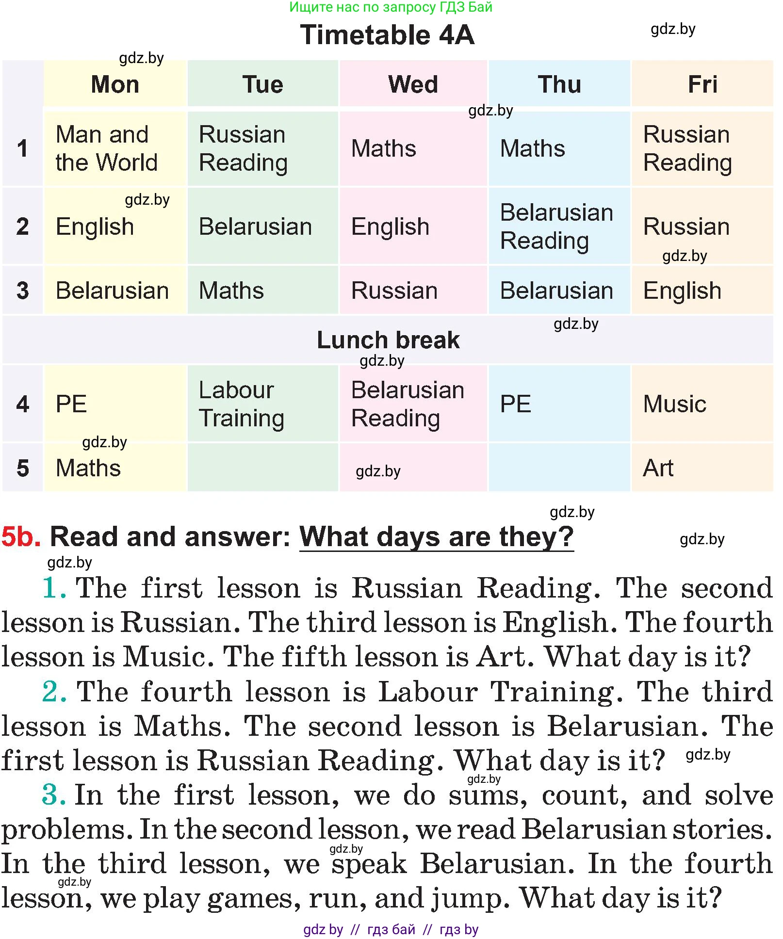 Английский язык (english), 4 класс Учебник (Student's book), авторы: Лапицкая Людмила Михайловна (Lapitskaya Ludmila), Седунова Наталья Михайловна (Sedunova Natalia), издательство Адукацыя i выхаванне, Минск, 2024, бирюзового цвета, Часть ( Part) 2, страница 90, номер 5, Условие (продолжение 2)