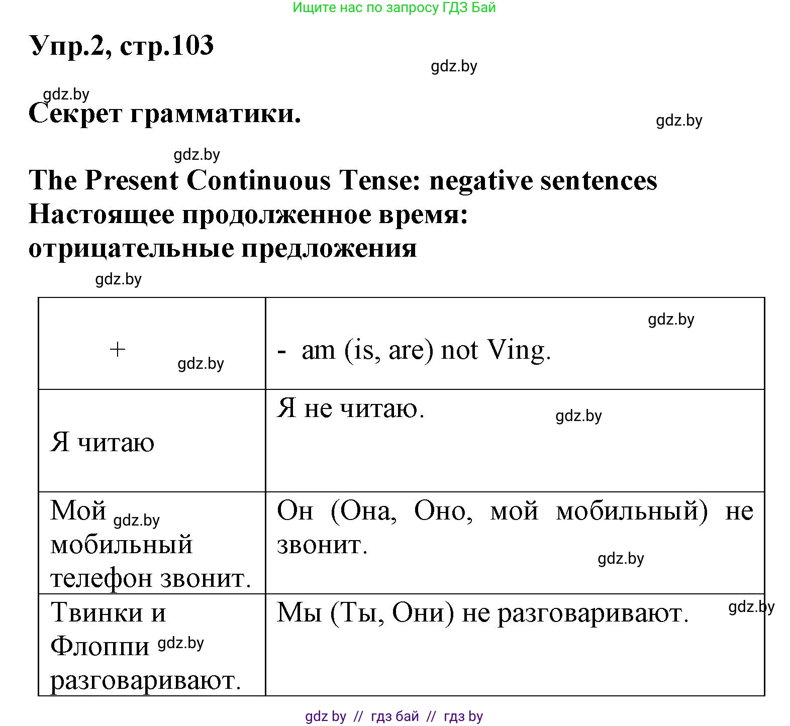 Английский язык (english), 4 класс Учебник (Student's book), авторы: Лапицкая Людмила Михайловна (Lapitskaya Ludmila), Седунова Наталья Михайловна (Sedunova Natalia), издательство Адукацыя i выхаванне, Минск, 2024, бирюзового цвета, Часть ( Part) 2, страница 103, номер 2, Решение 1