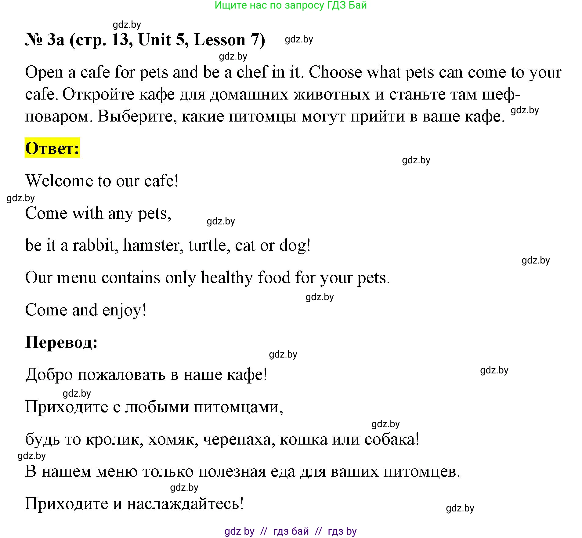Английский язык (english), 4 класс Учебник (Student's book), авторы: Лапицкая Людмила Михайловна (Lapitskaya Ludmila), Седунова Наталья Михайловна (Sedunova Natalia), издательство Адукацыя i выхаванне, Минск, 2024, бирюзового цвета, Часть ( Part) 2, страница 13, номер 3, Решение 2