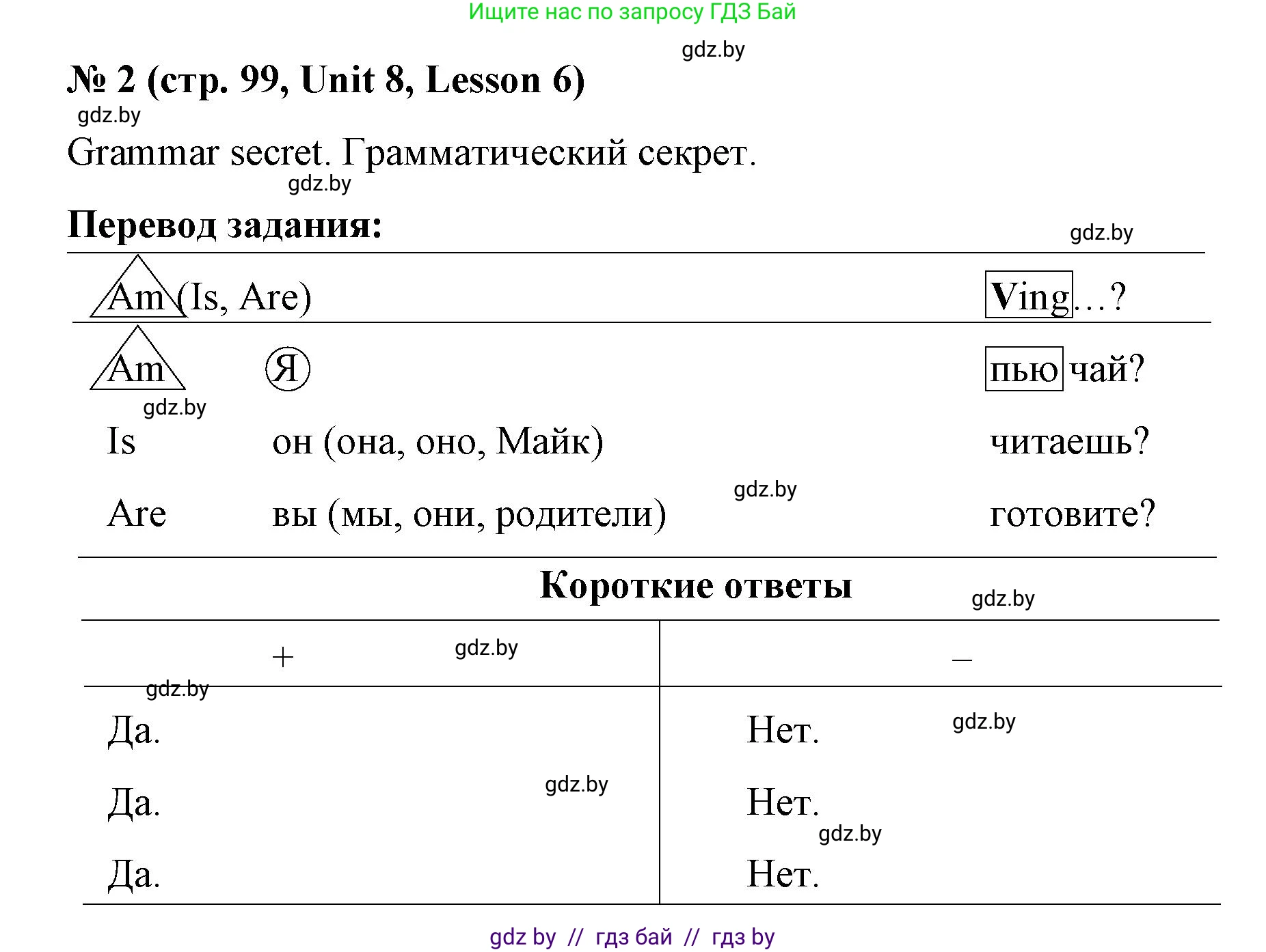 Английский язык (english), 4 класс Учебник (Student's book), авторы: Лапицкая Людмила Михайловна (Lapitskaya Ludmila), Седунова Наталья Михайловна (Sedunova Natalia), издательство Адукацыя i выхаванне, Минск, 2024, бирюзового цвета, Часть ( Part) 2, страница 99, номер 2, Решение 2